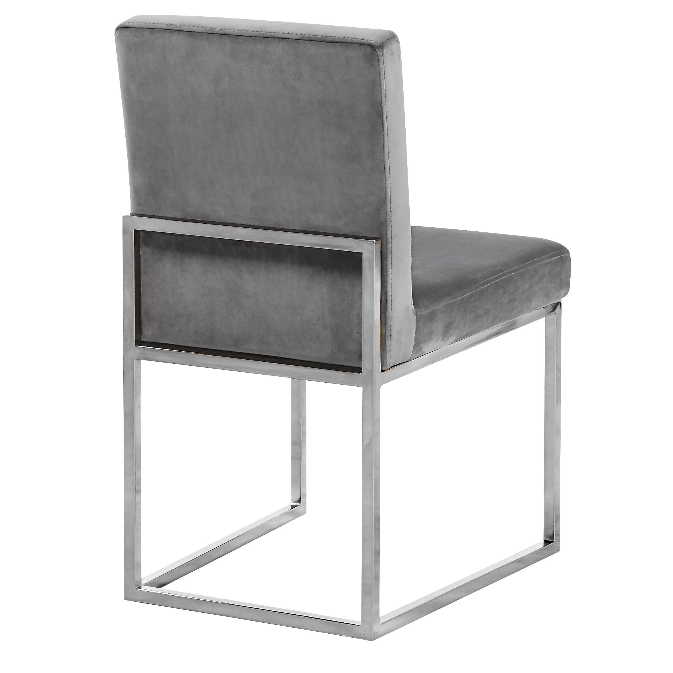 Meridian Giselle Grey Velvet Dining Chair