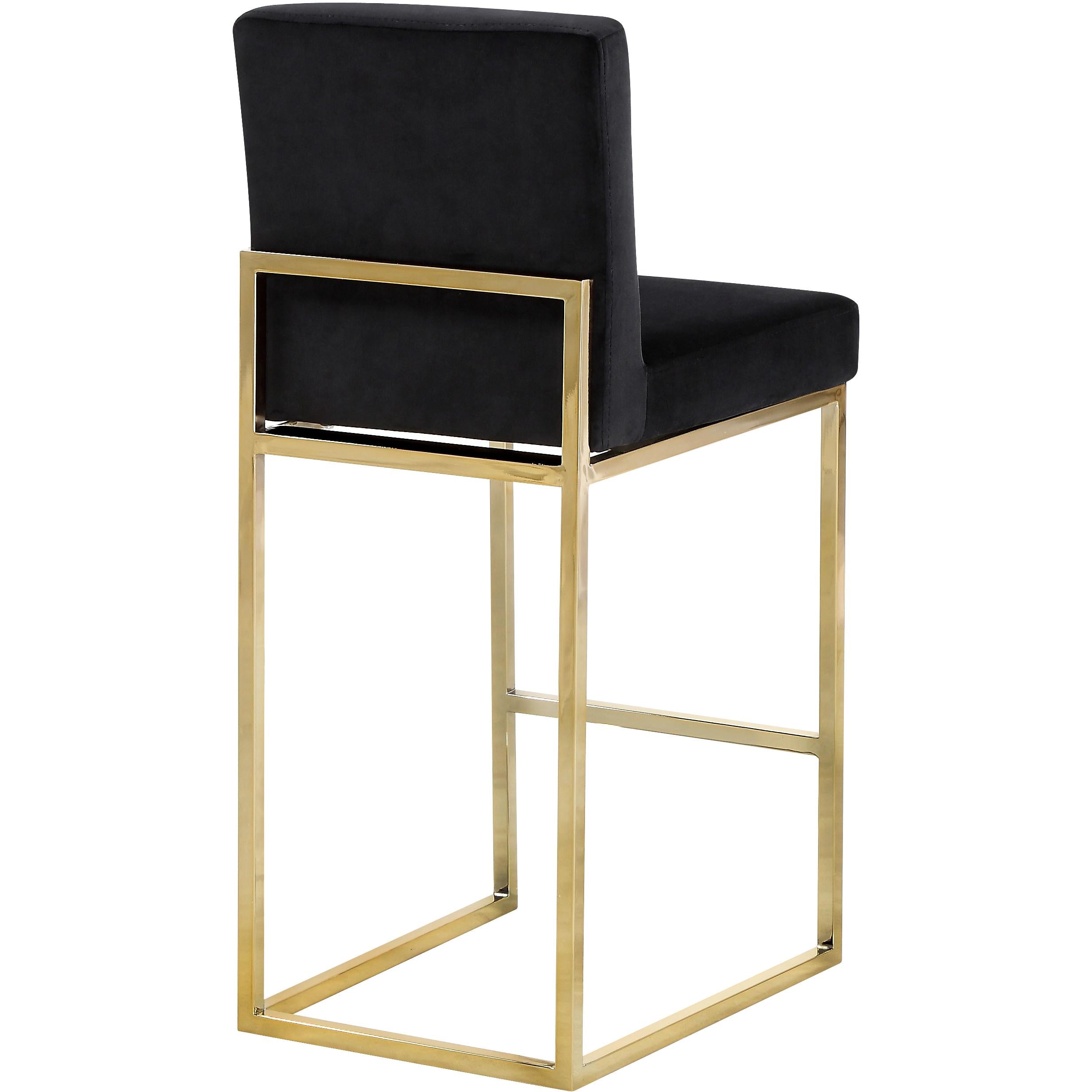 Meridian Giselle Black Velvet Stool