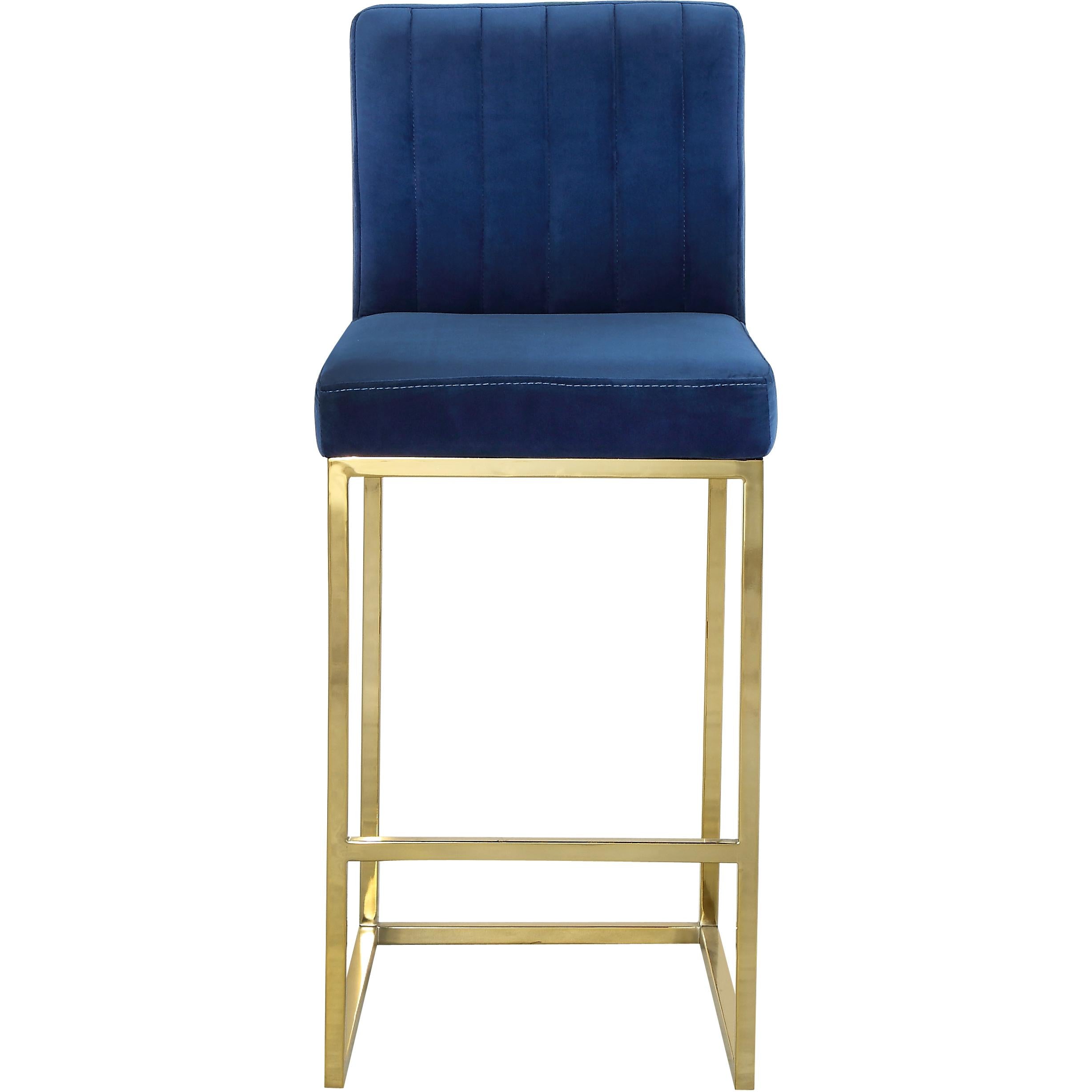 Meridian Giselle Navy Velvet Stool