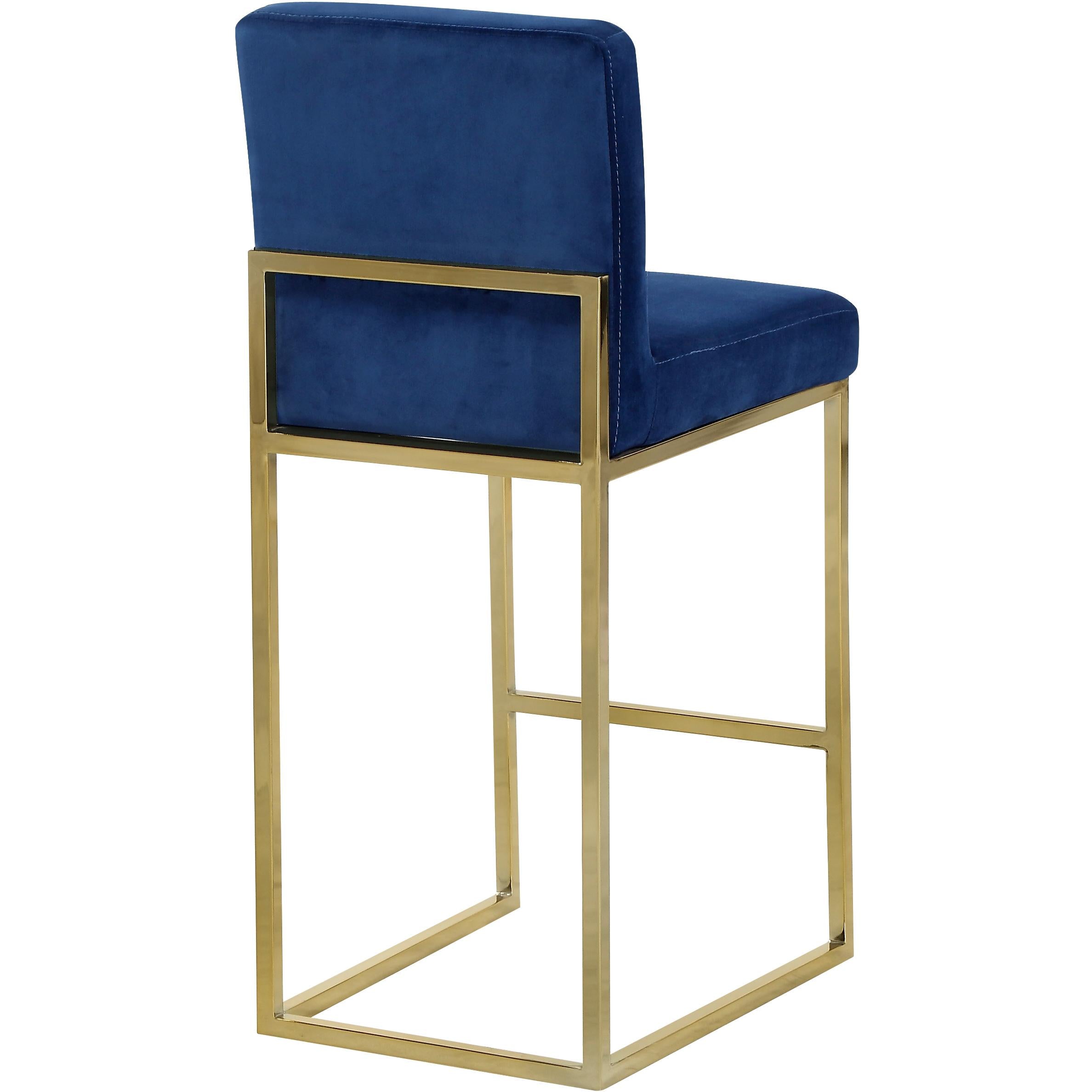 Meridian Giselle Navy Velvet Stool