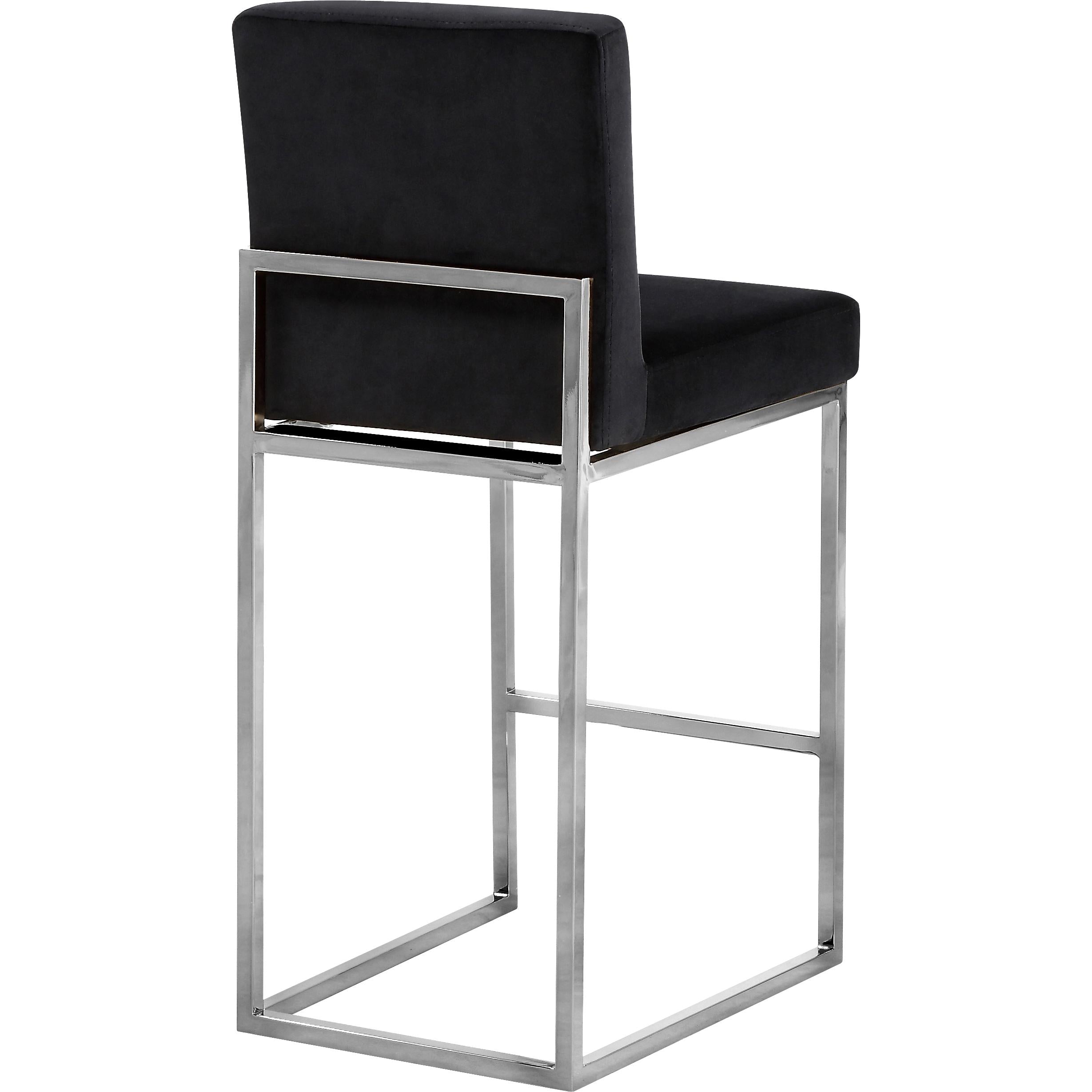 Meridian Giselle Black Velvet Stool