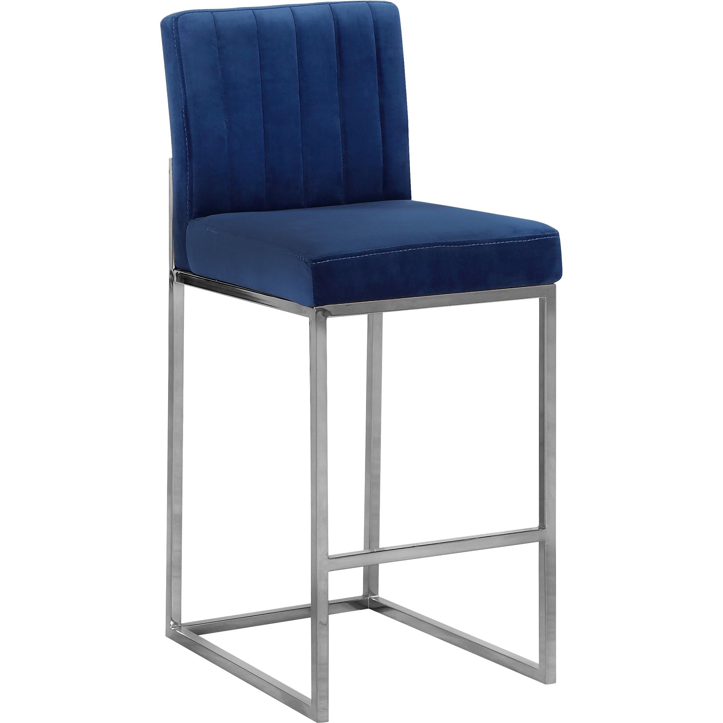 Meridian Giselle Navy Velvet Stool