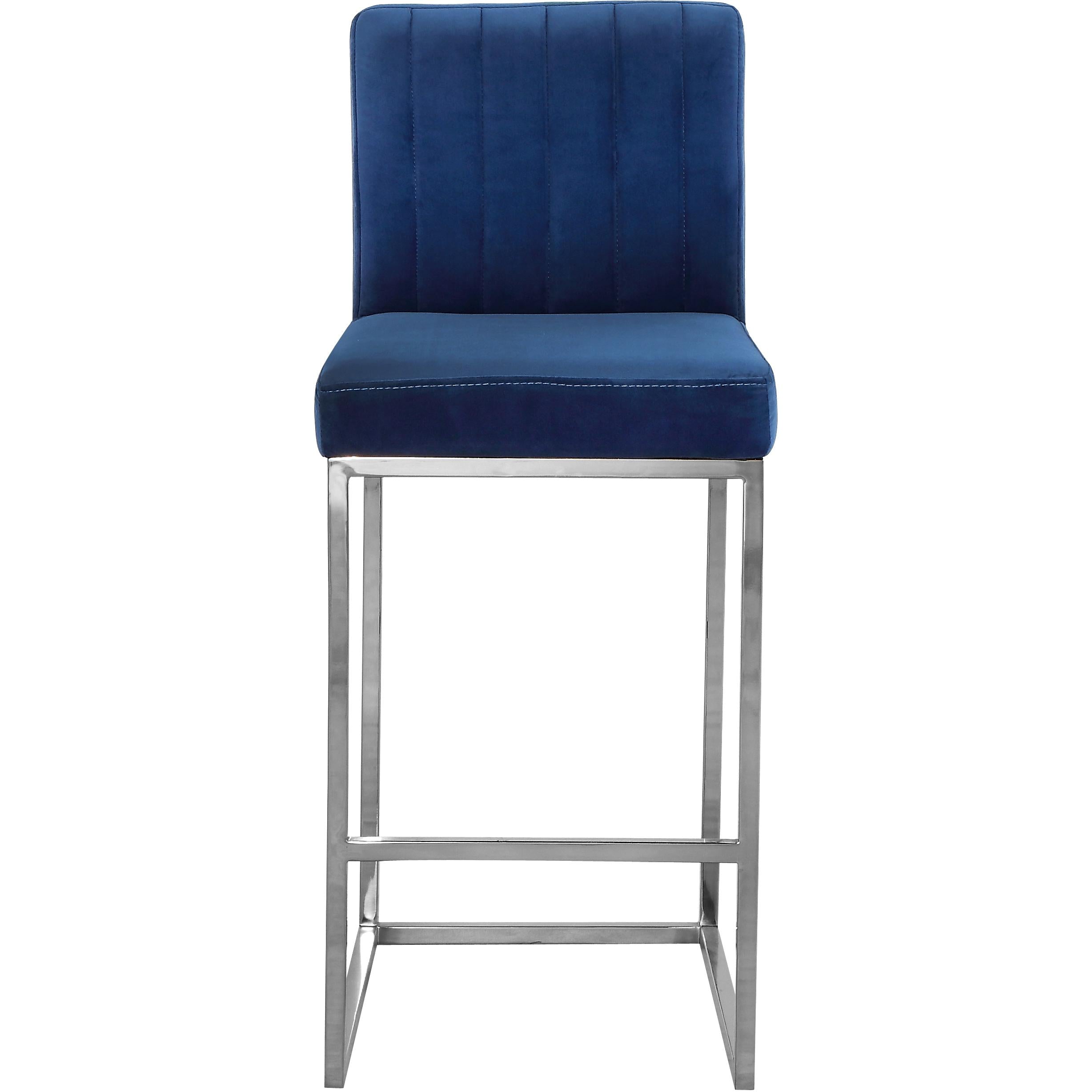 Meridian Giselle Navy Velvet Stool