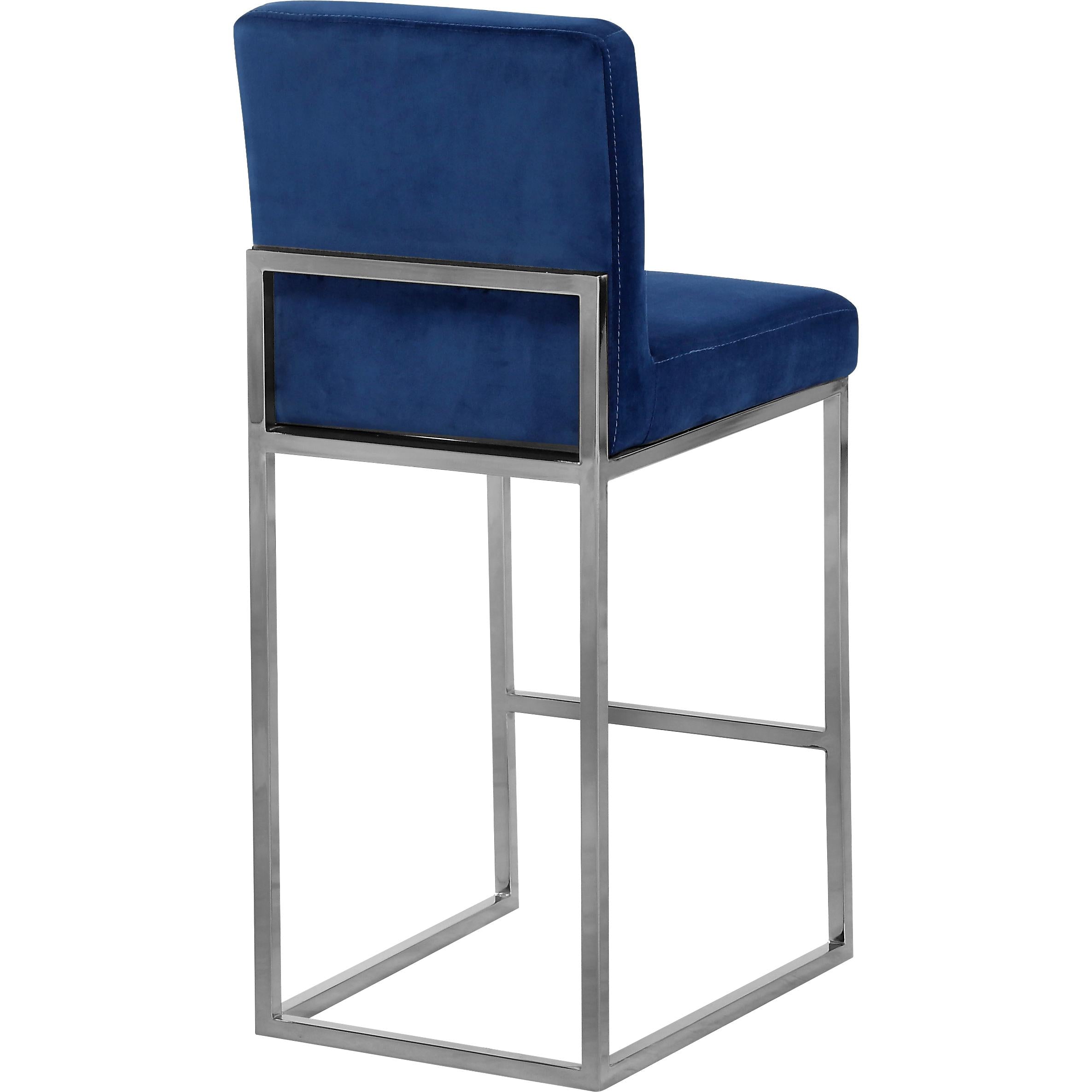 Meridian Giselle Navy Velvet Stool