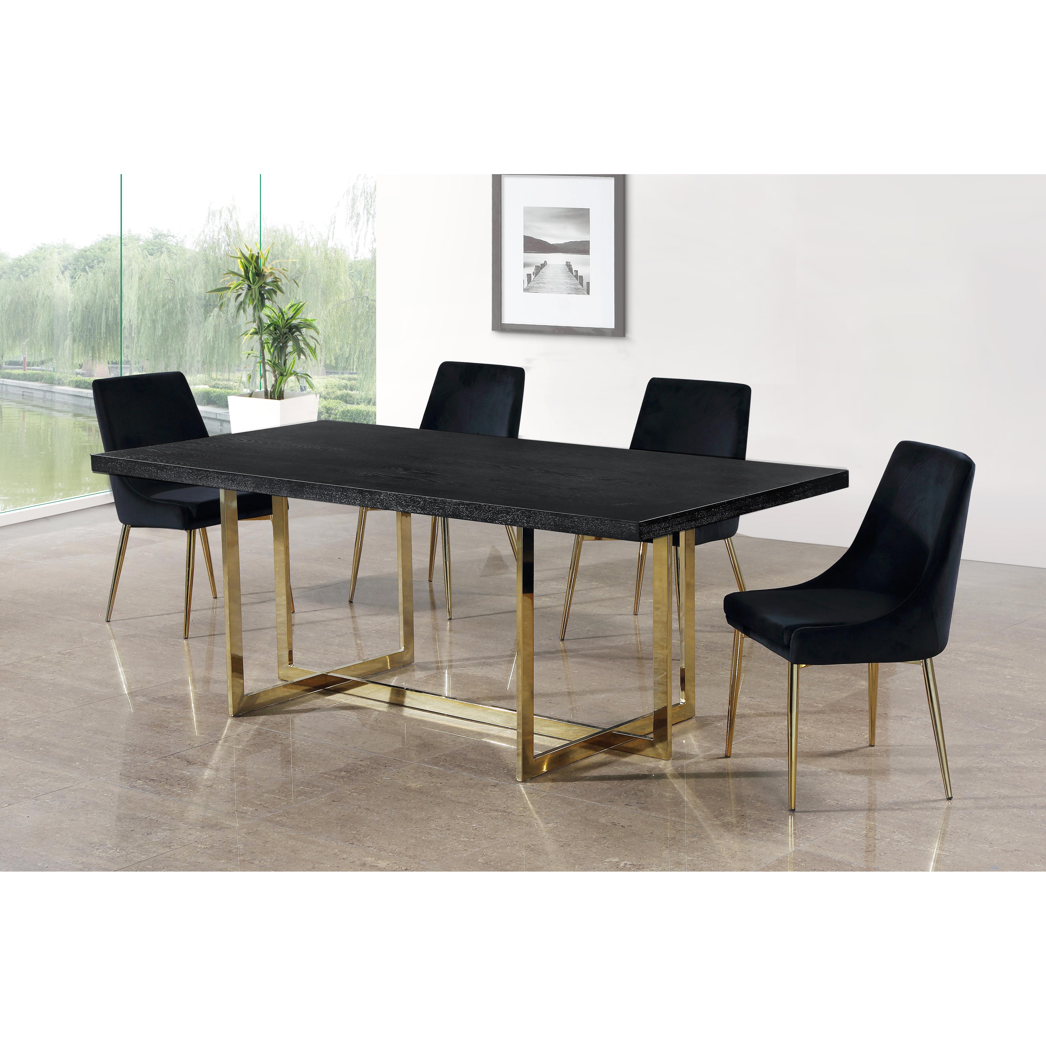Meridian Karina Black Velvet Dining Chair