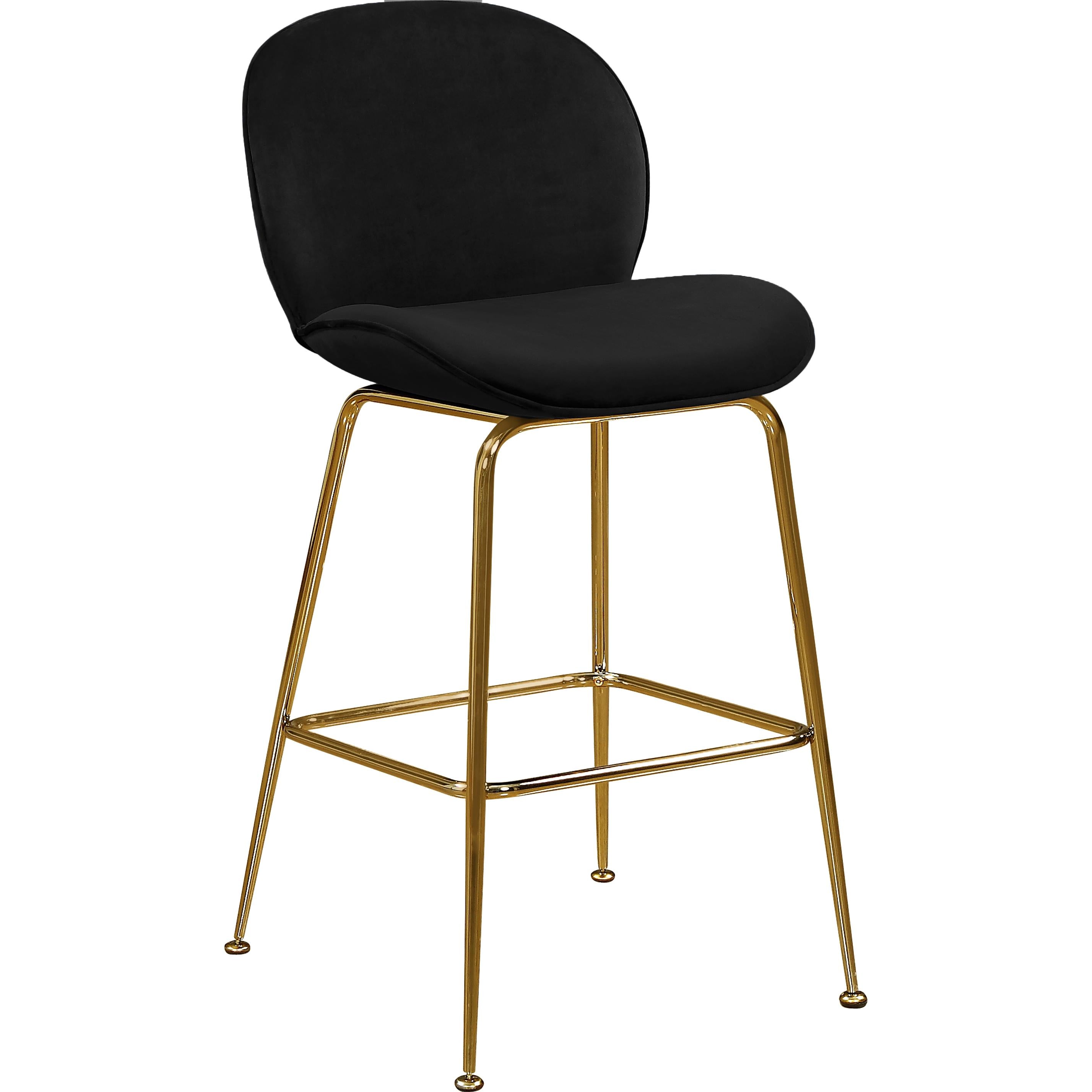 Meridian Paris Black Velvet Stool