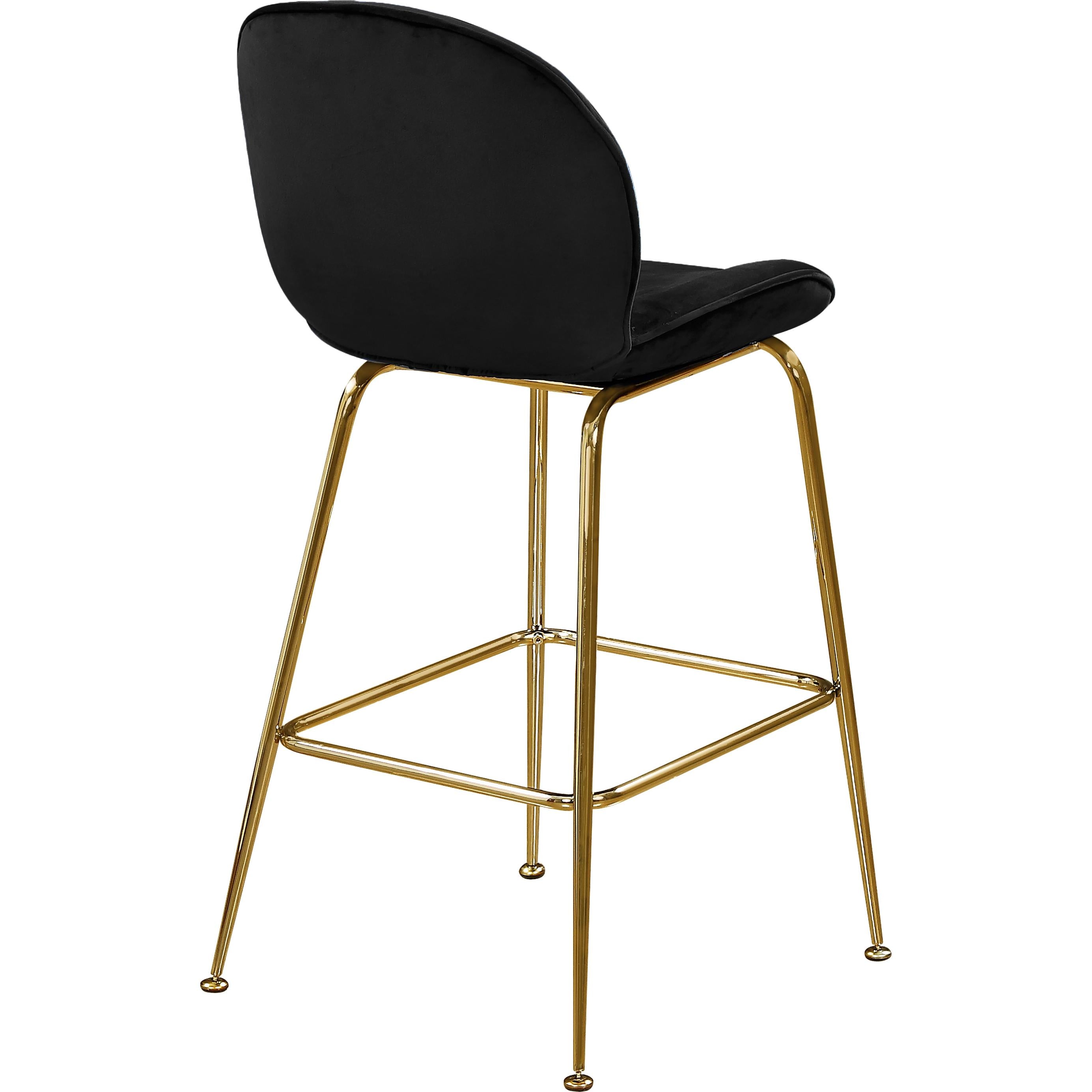 Meridian Paris Black Velvet Stool