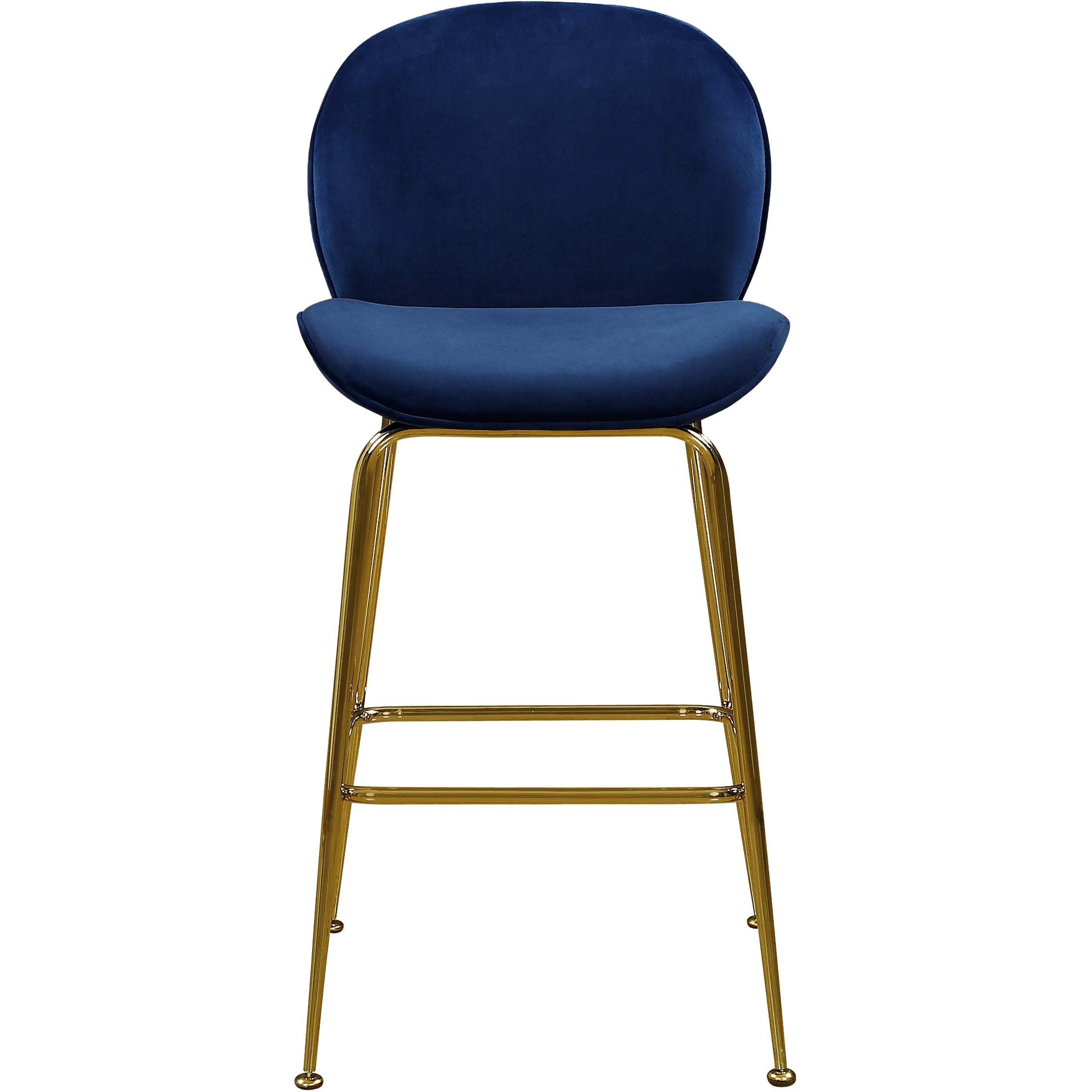 Meridian Paris Navy Velvet Stool