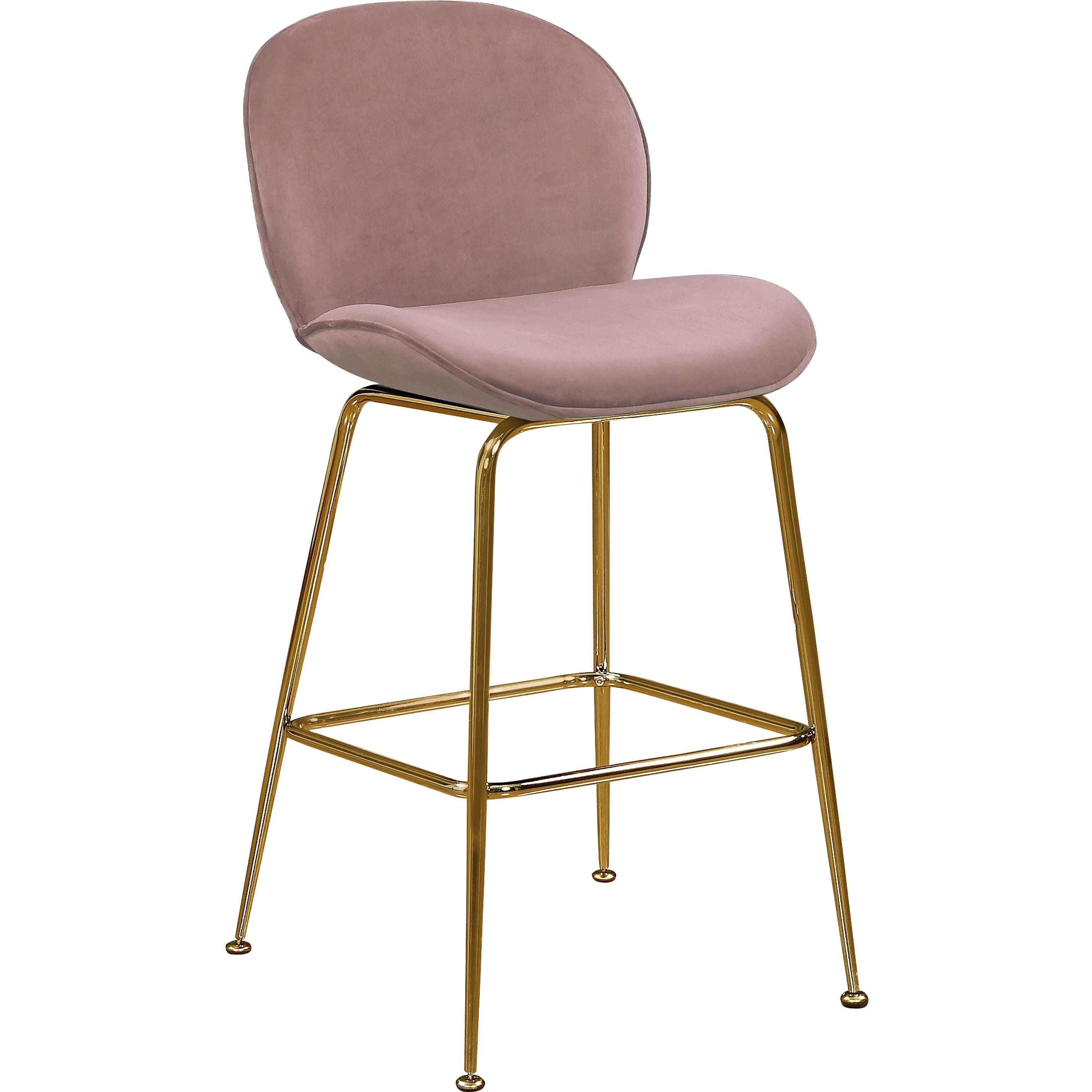 Meridian Paris Pink Velvet Stool
