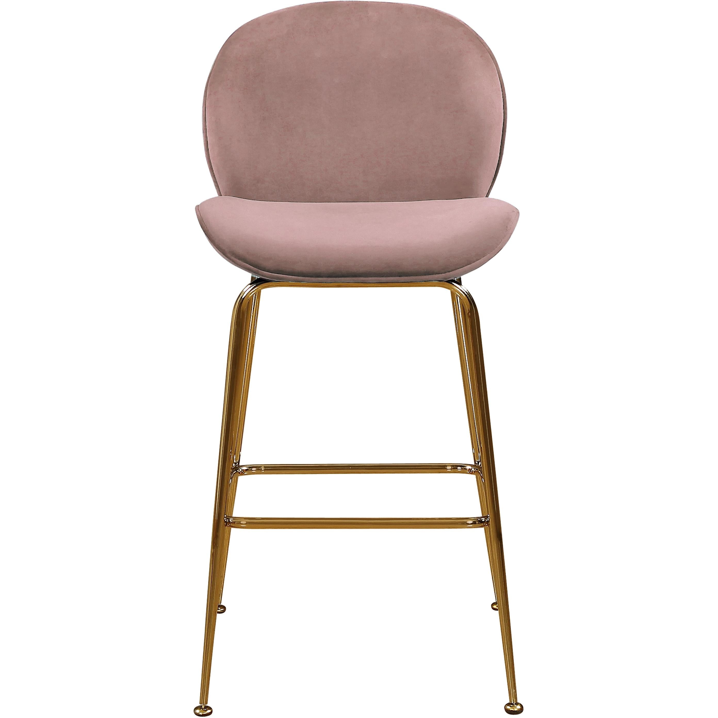 Meridian Paris Pink Velvet Stool