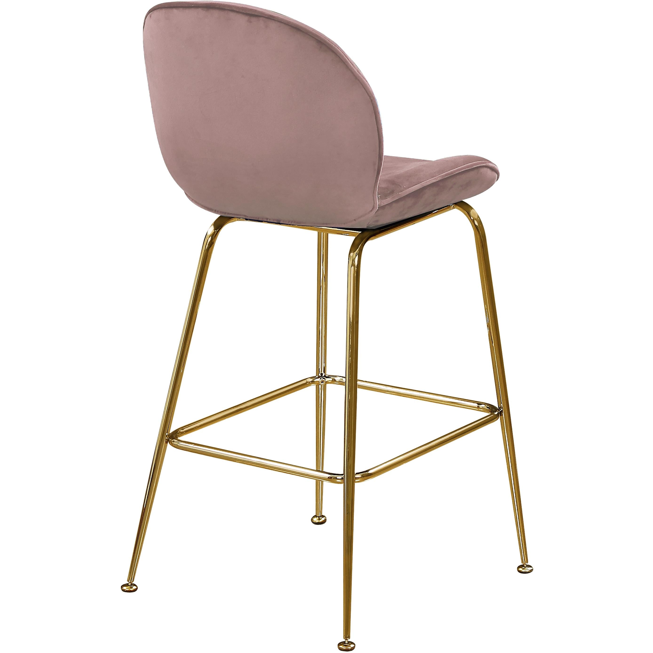 Meridian Paris Pink Velvet Stool