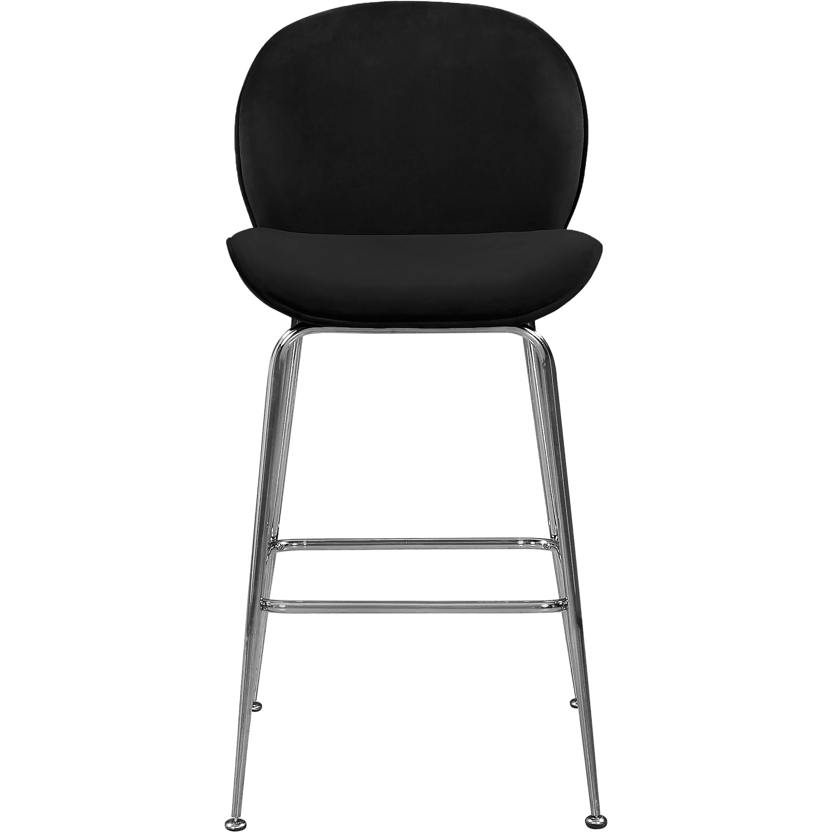 Meridian Paris Black Velvet Stool