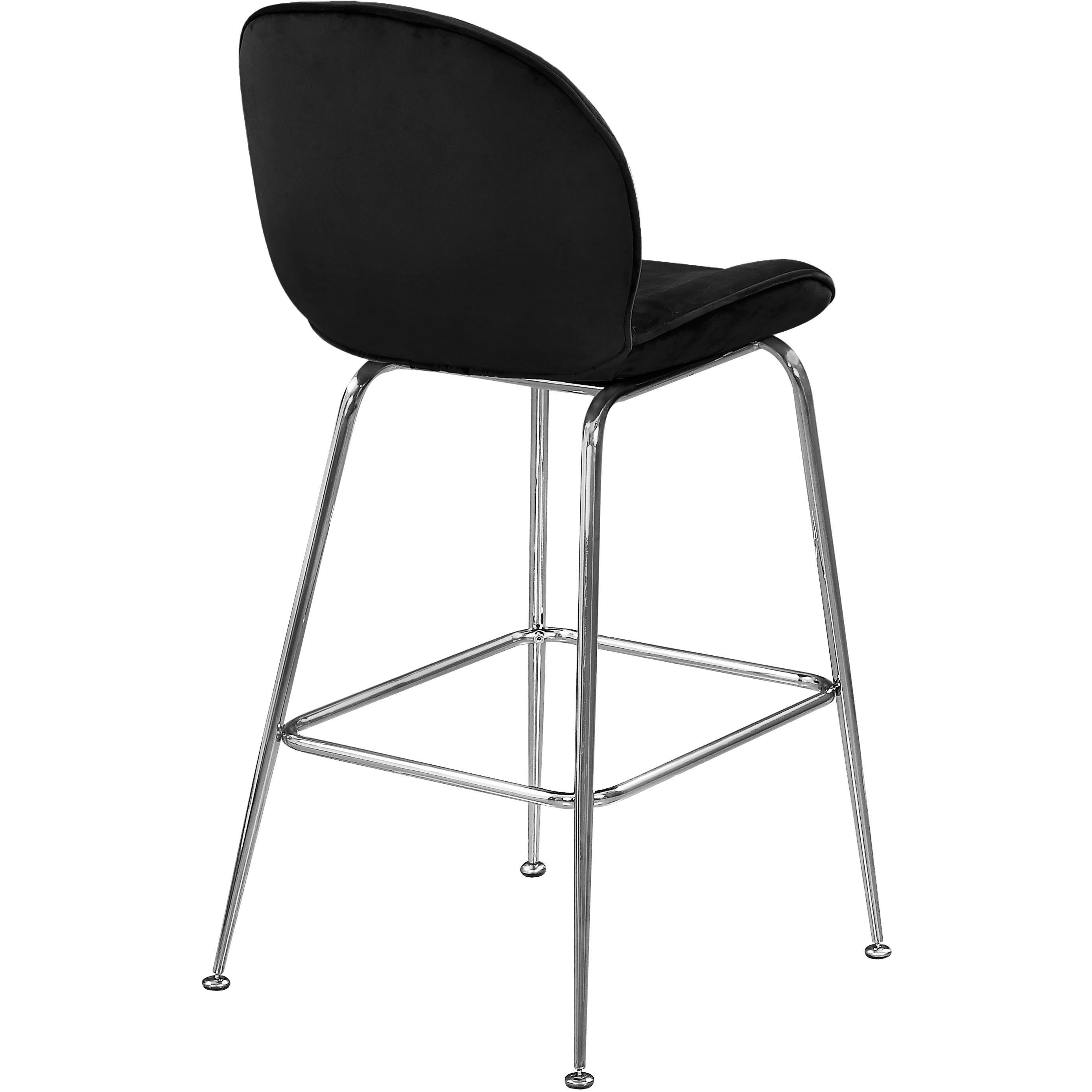 Meridian Paris Black Velvet Stool