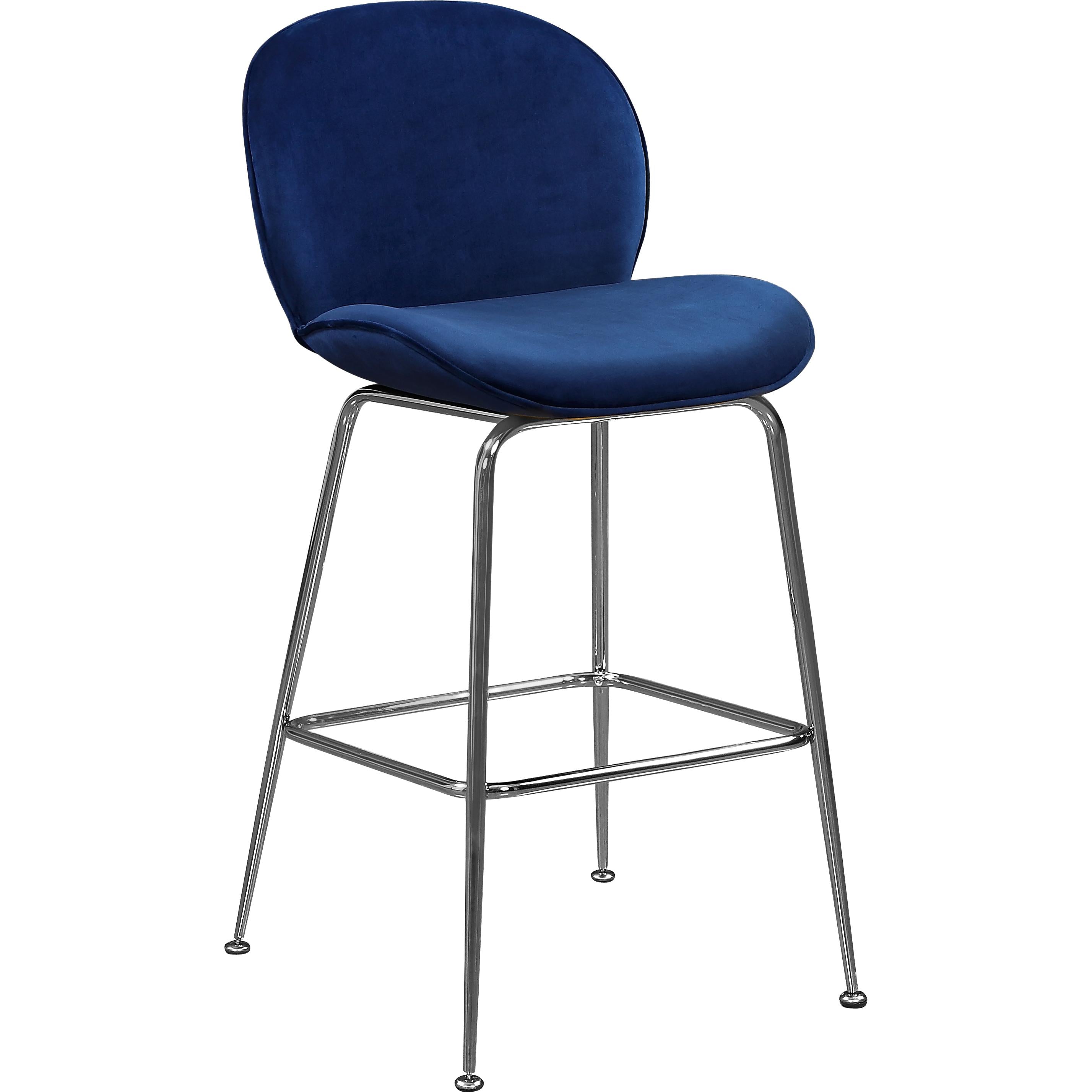 Meridian Paris Navy Velvet Stool