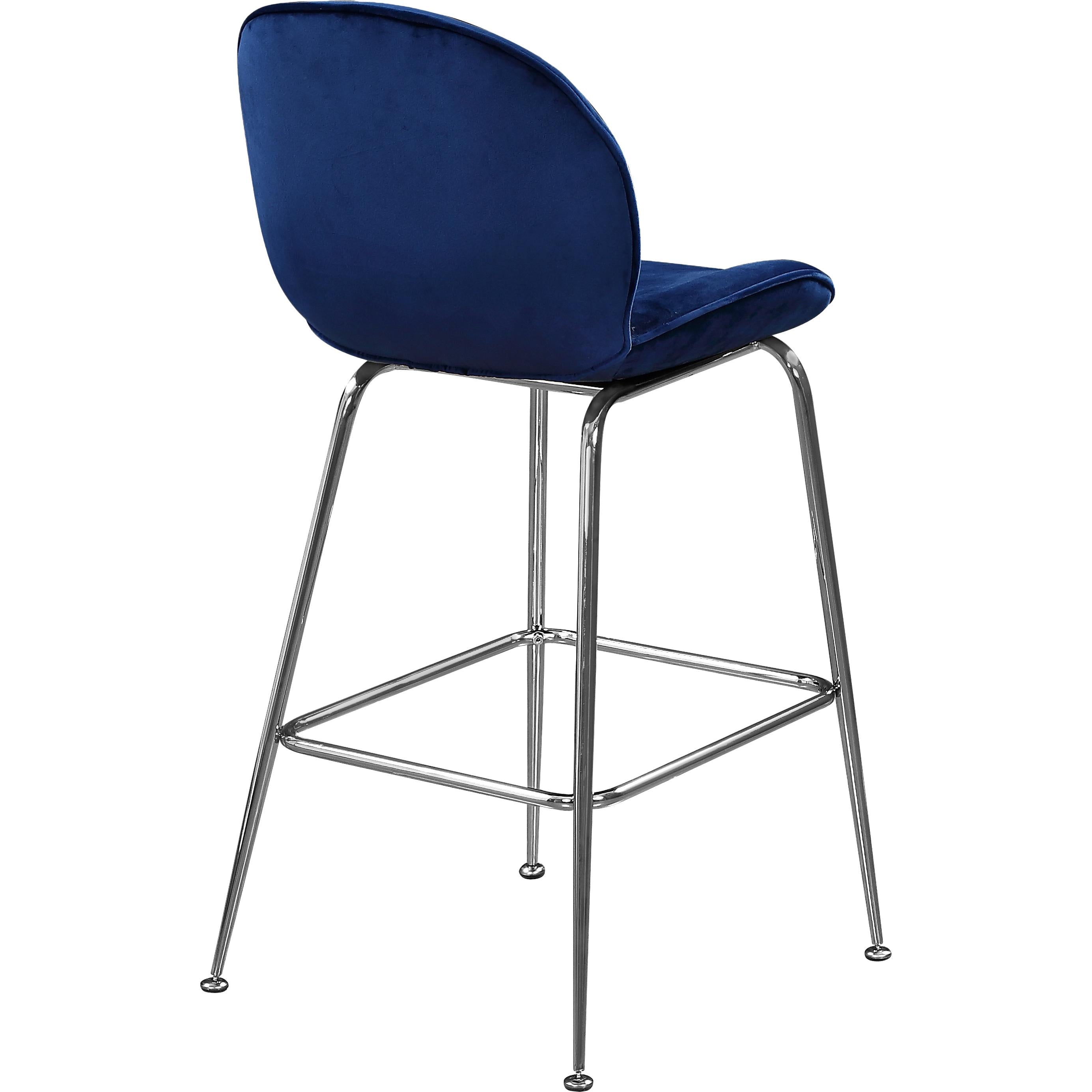 Meridian Paris Navy Velvet Stool