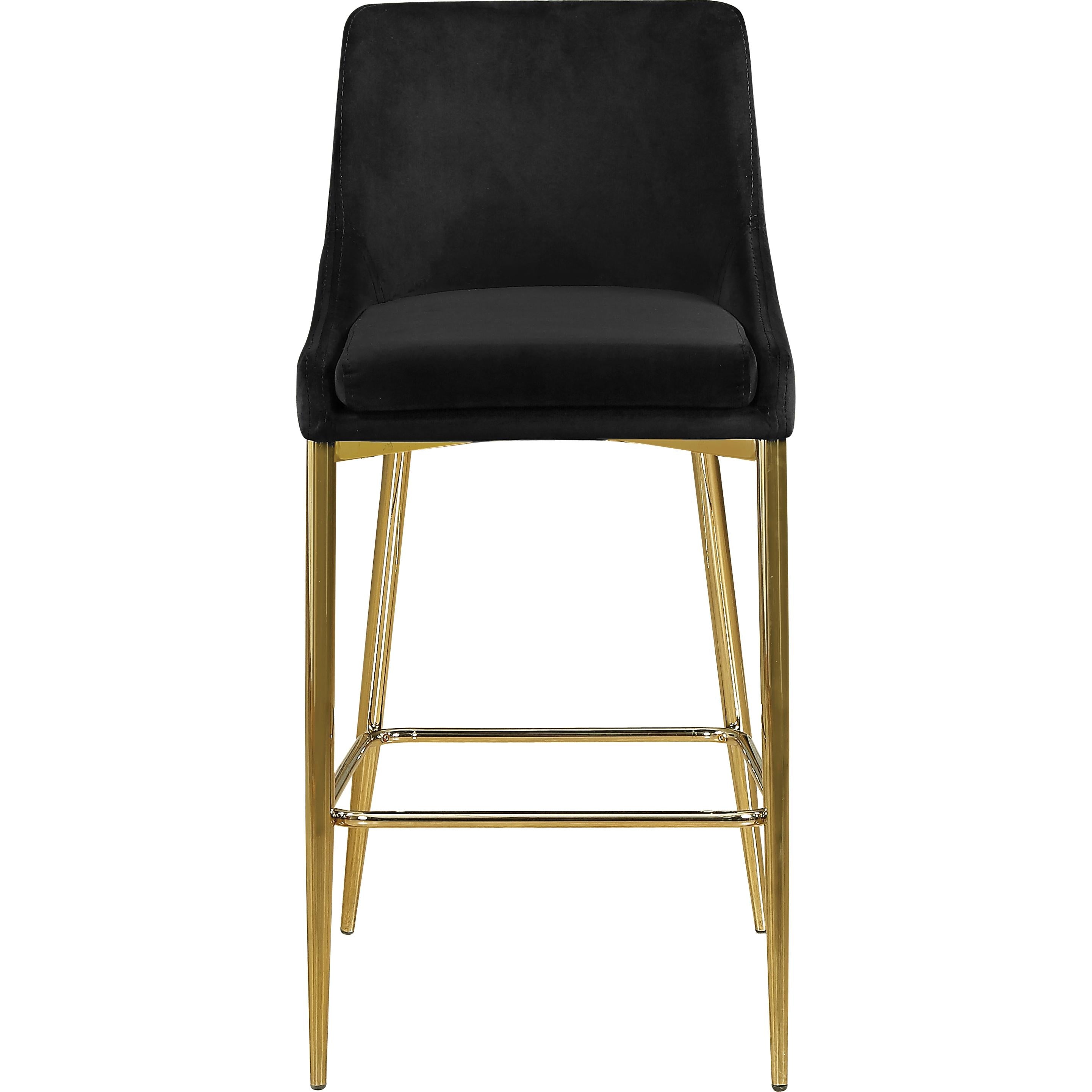 Meridian Karina Black Velvet Stool