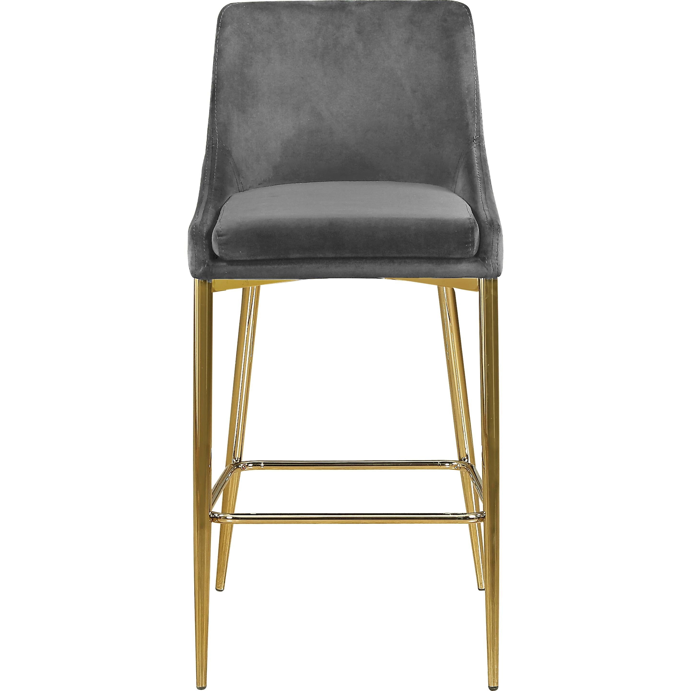 Meridian Karina Grey Velvet Stool