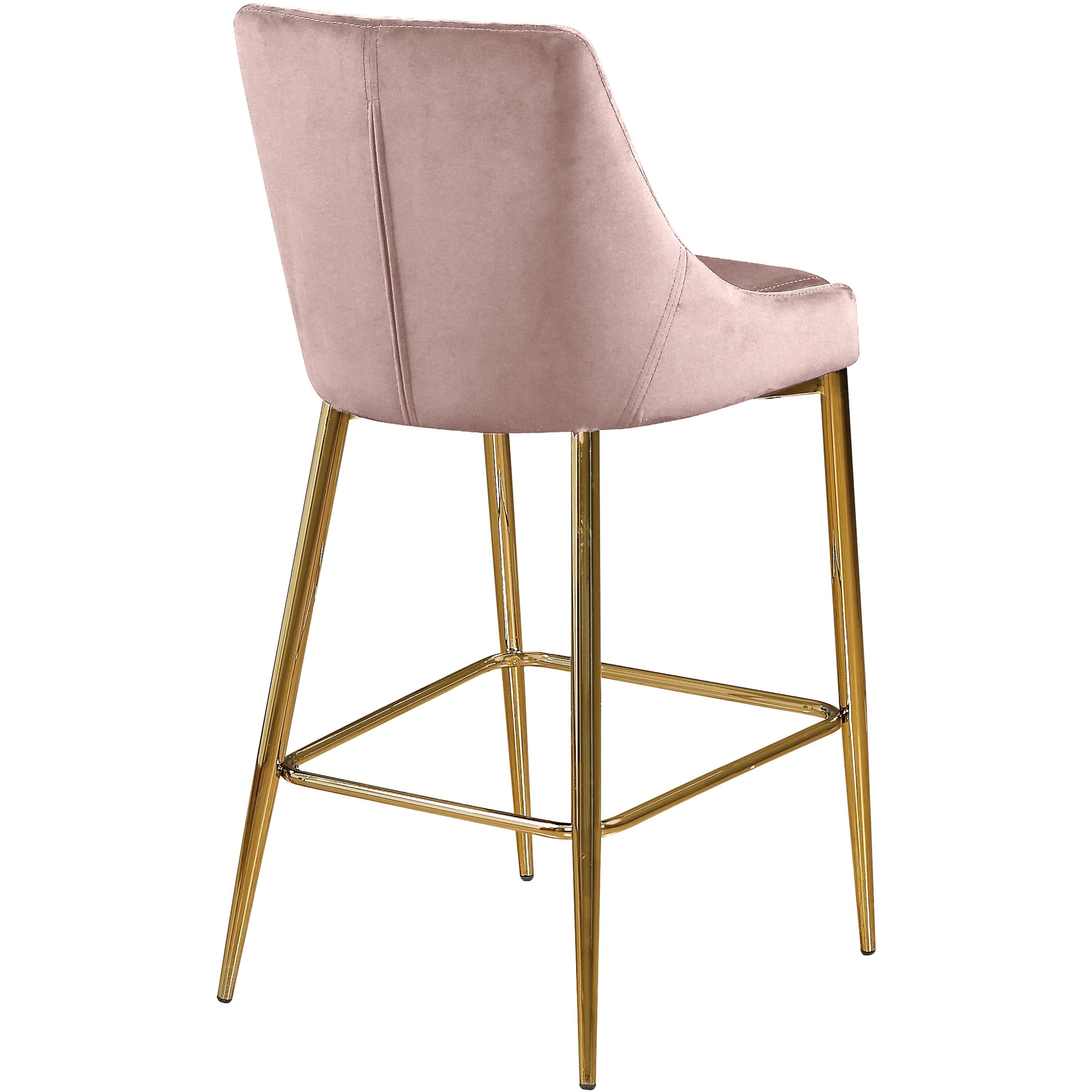 Meridian Karina Pink Velvet Stool