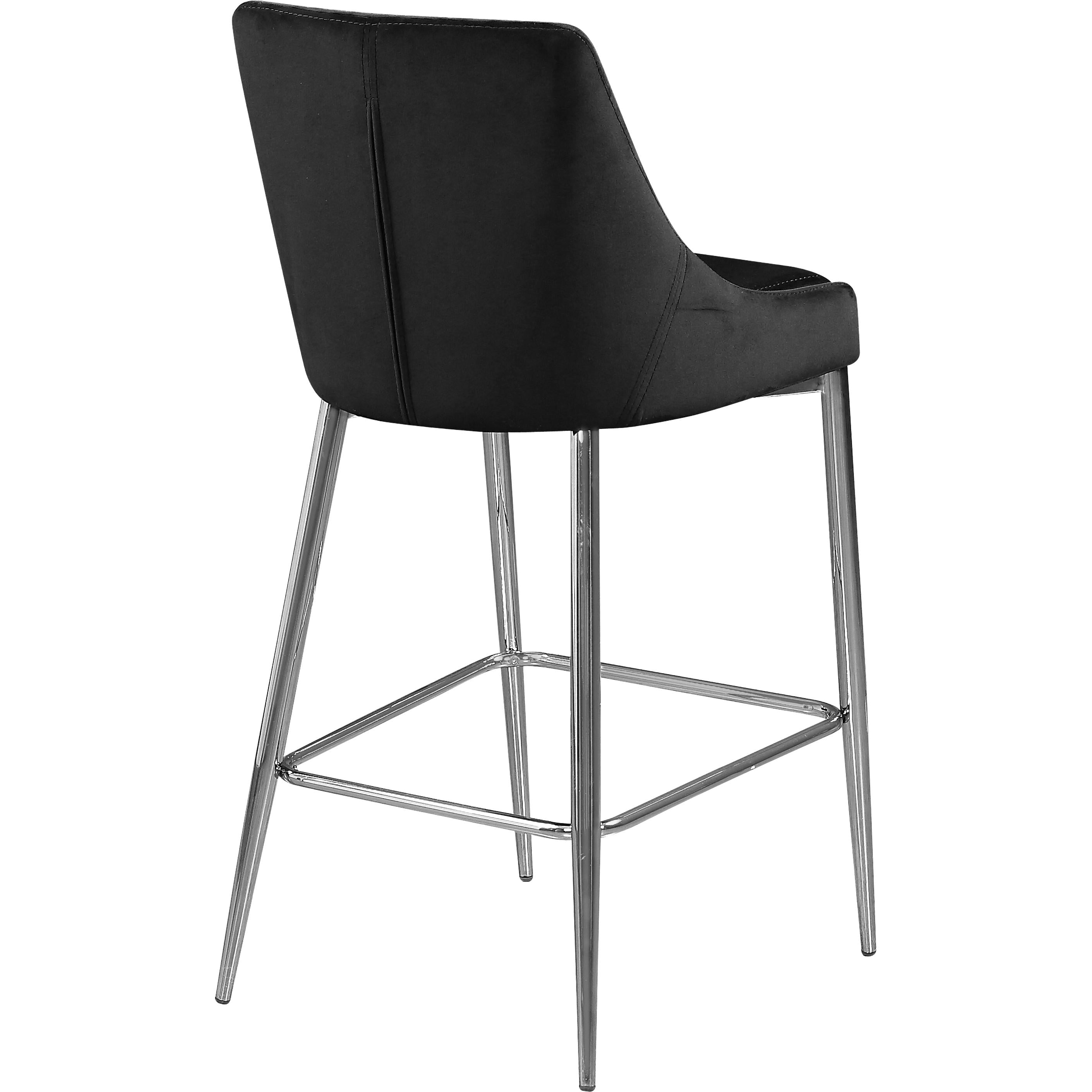 Meridian Karina Black Velvet Stool