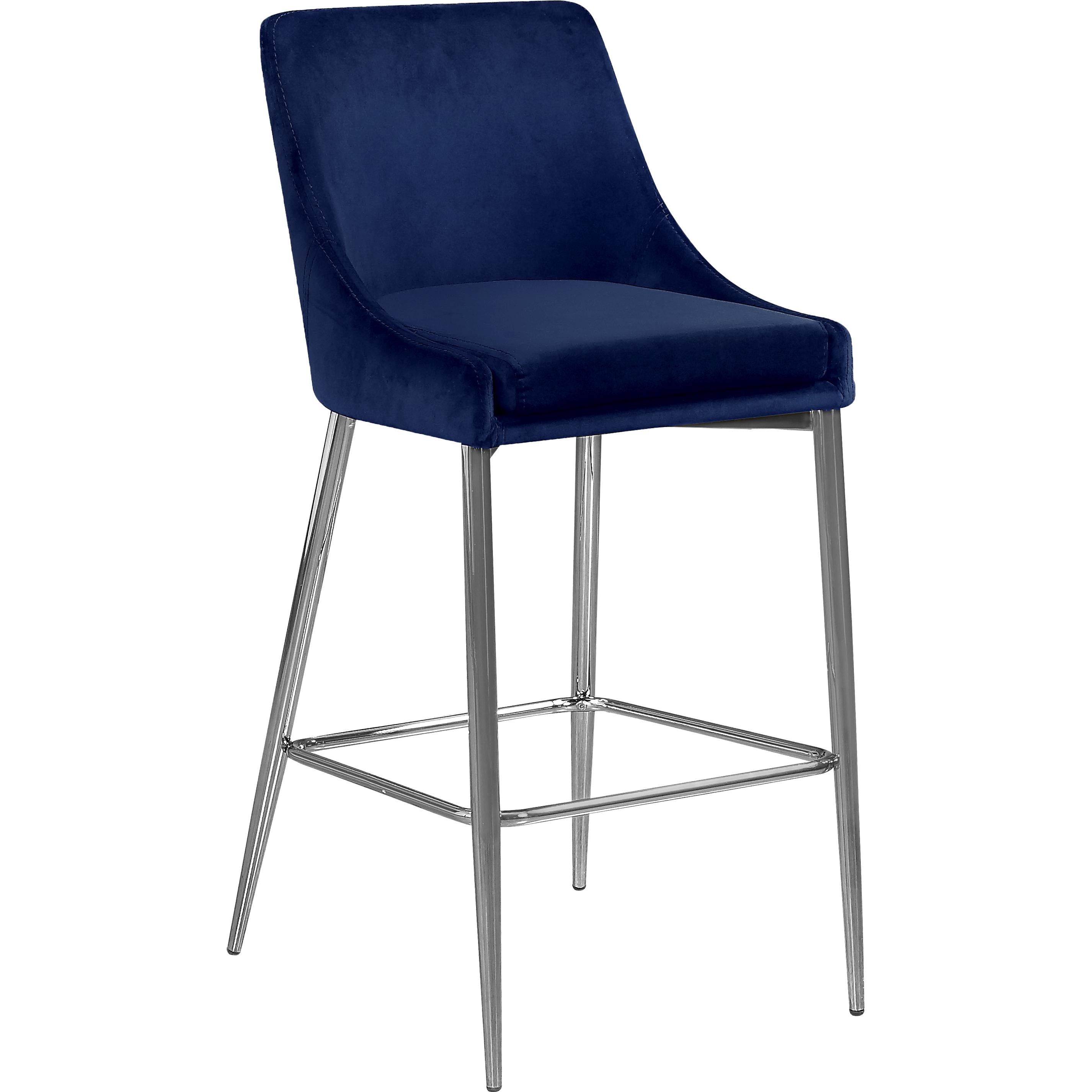 Meridian Karina Navy Velvet Stool