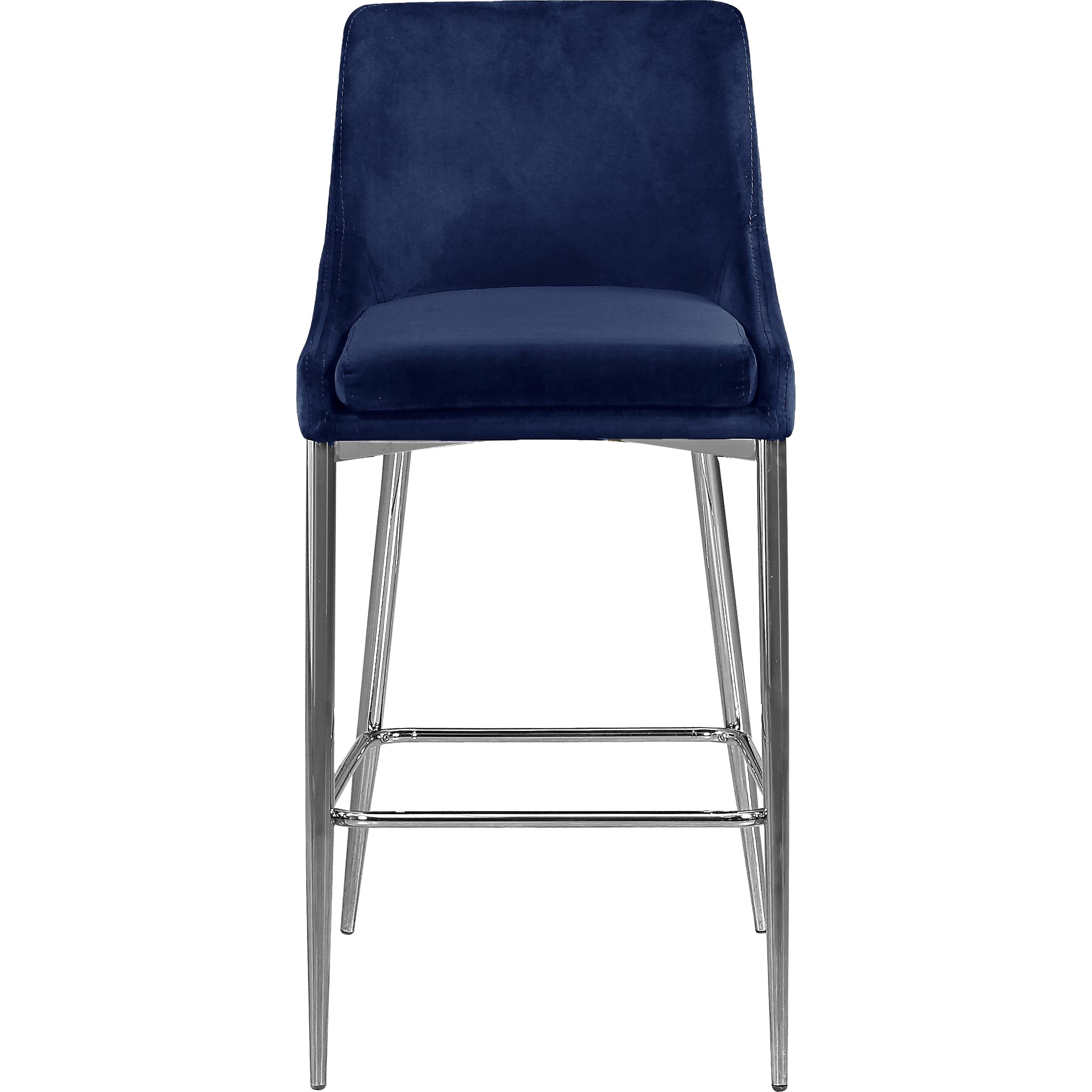 Meridian Karina Navy Velvet Stool