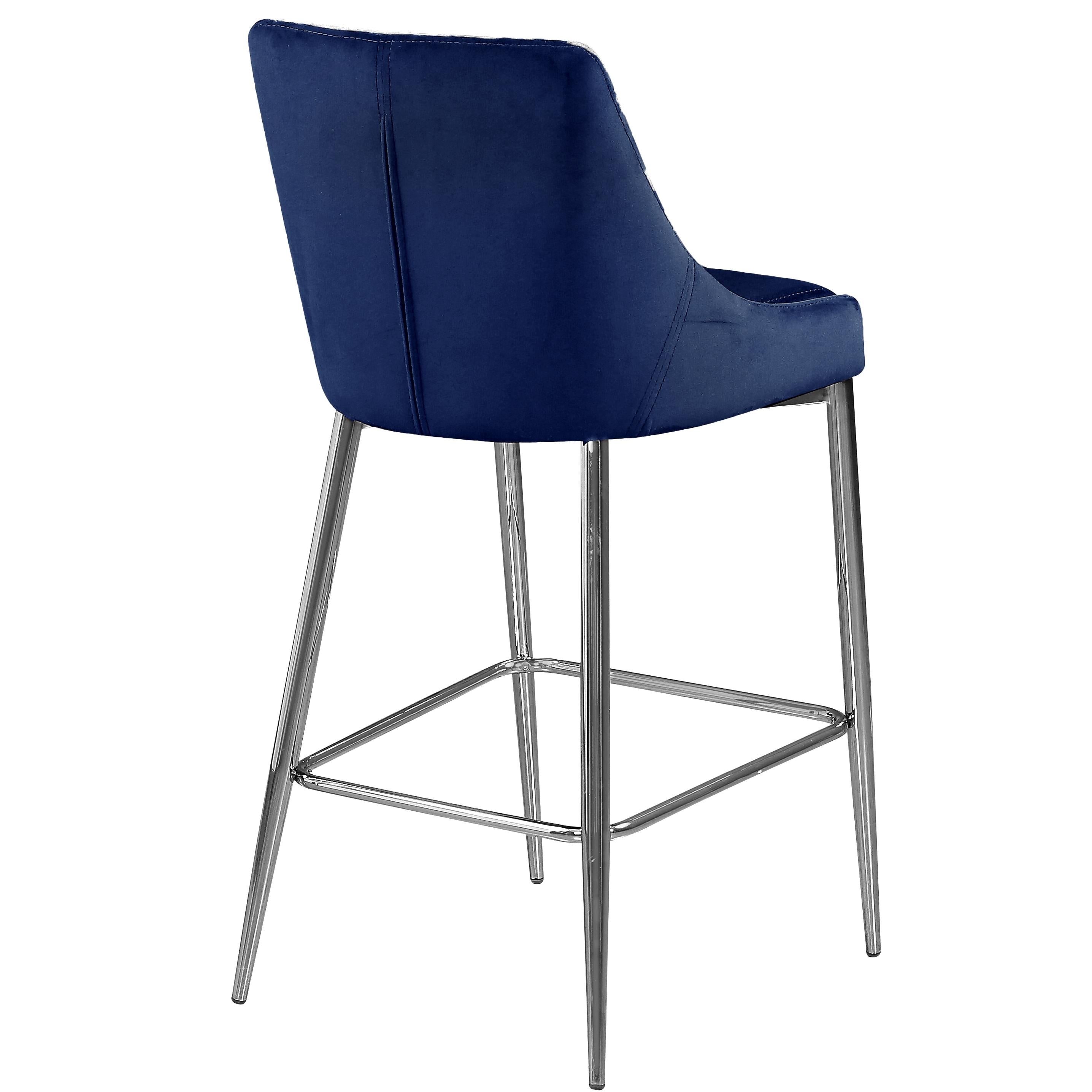 Meridian Karina Navy Velvet Stool