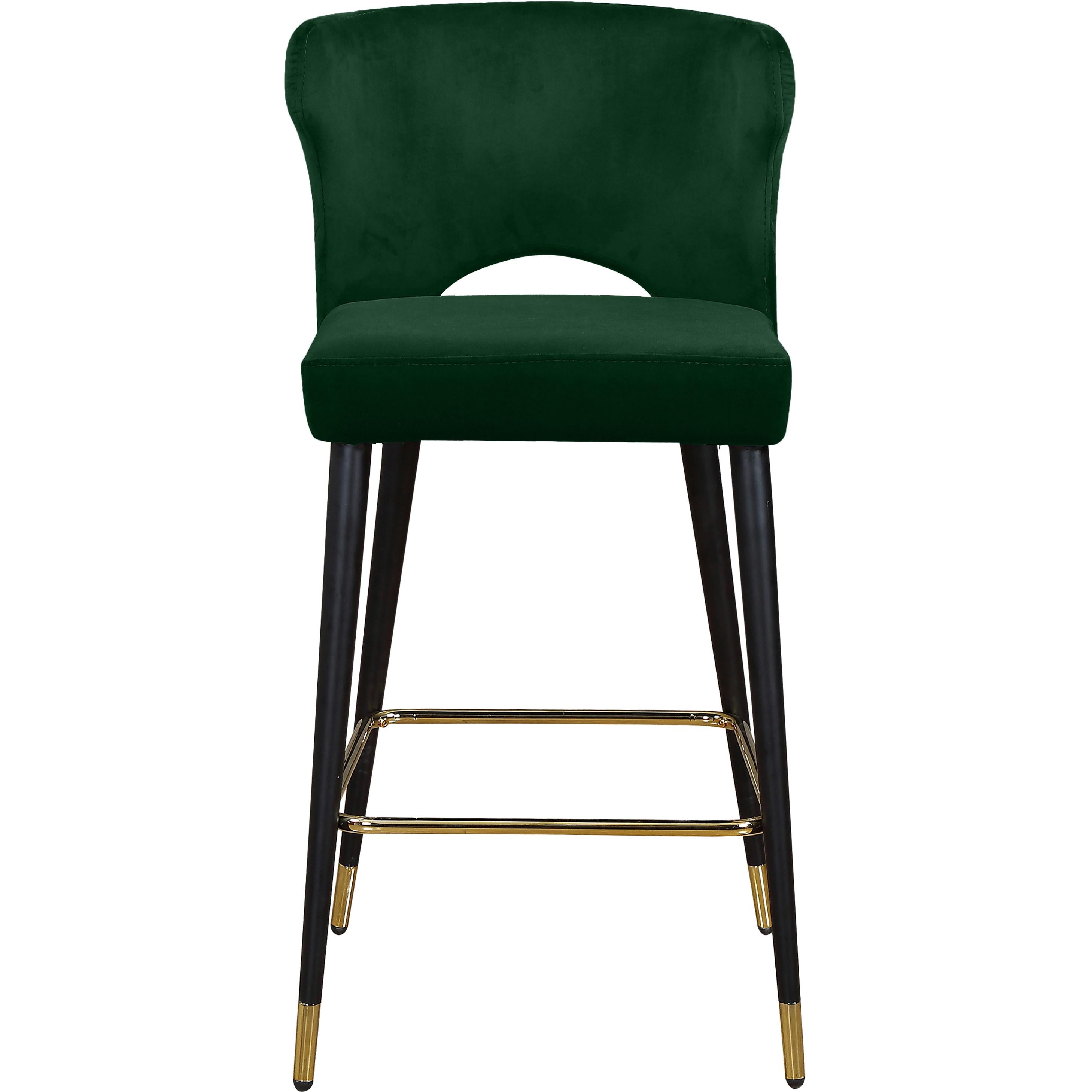 Meridian Kelly Green Velvet Stool