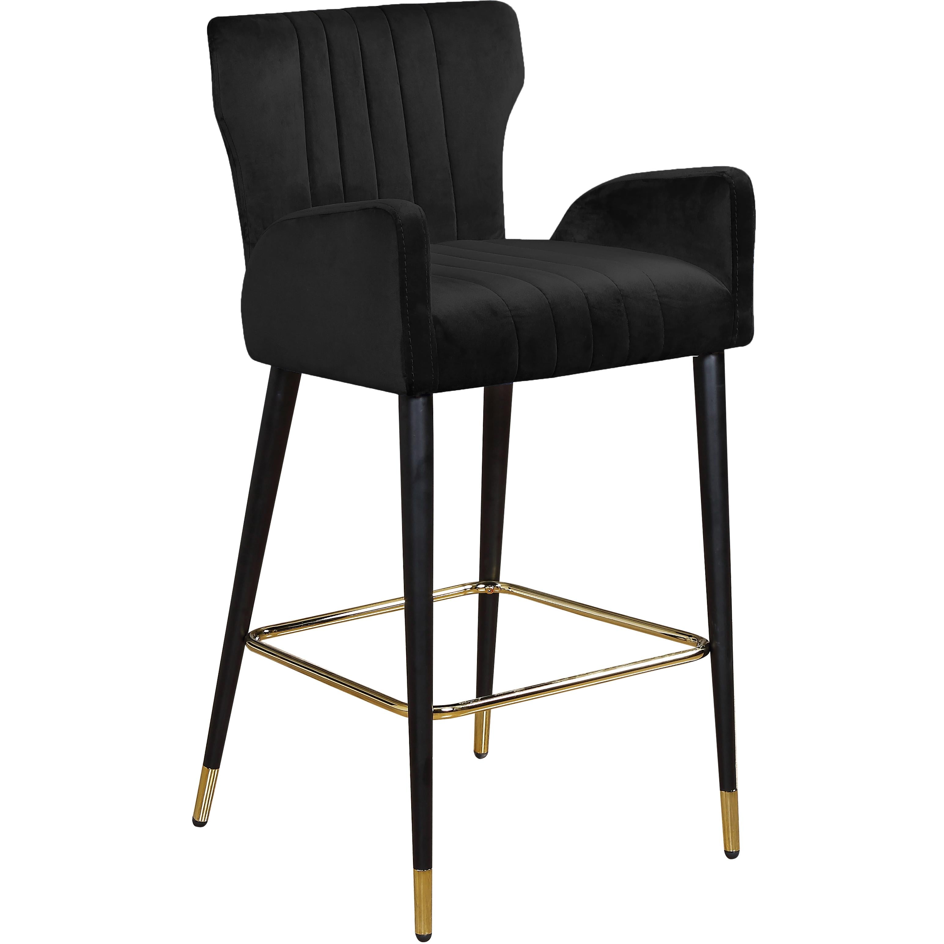 Meridian Luxe Black Velvet Stool