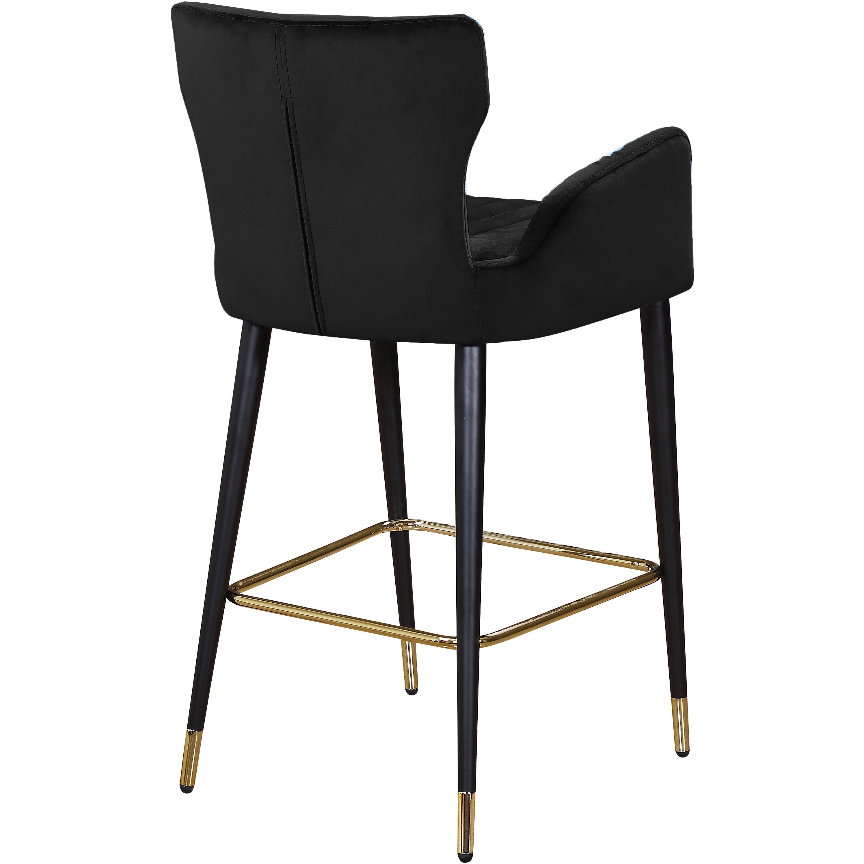 Meridian Luxe Black Velvet Stool
