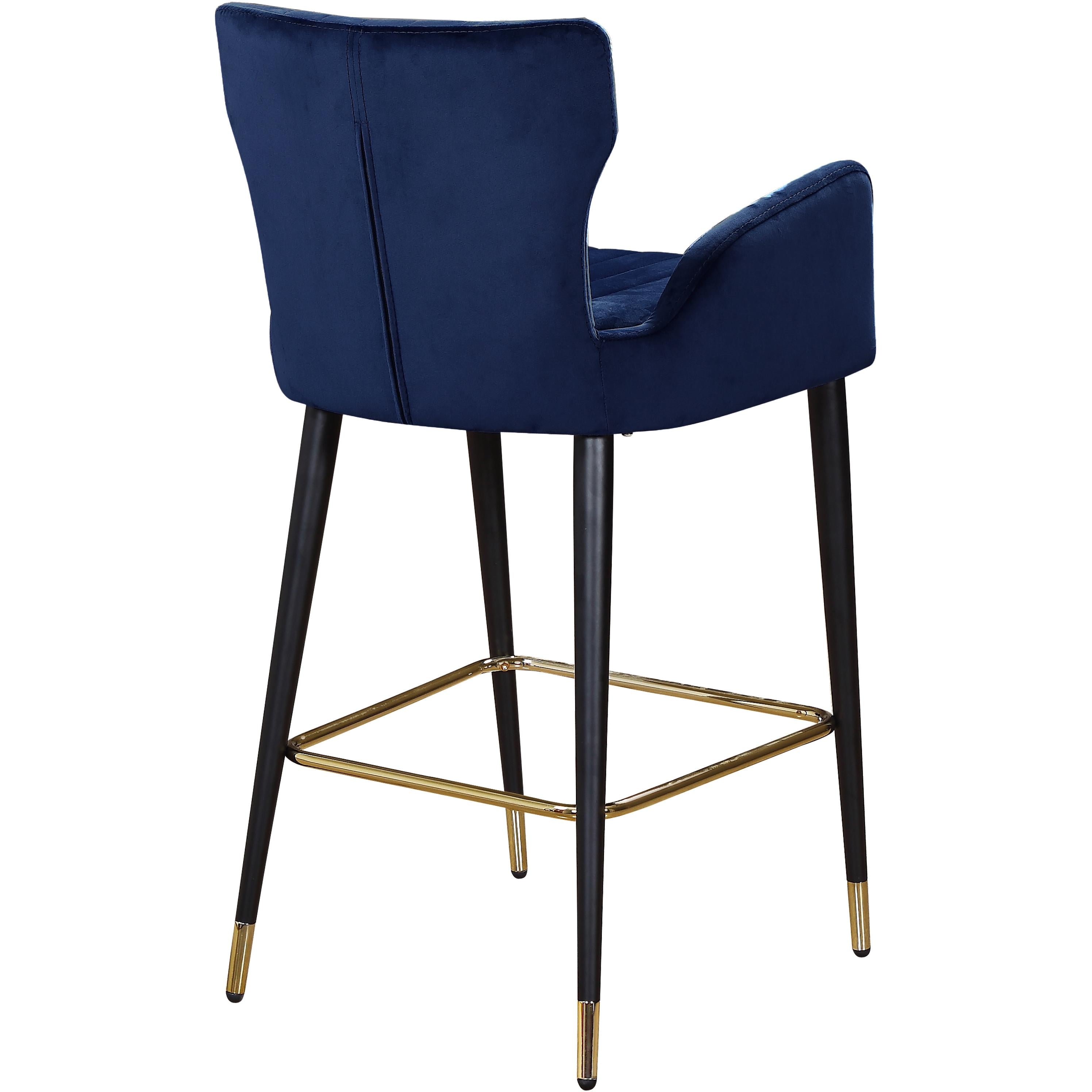 Meridian Luxe Navy Velvet Stool