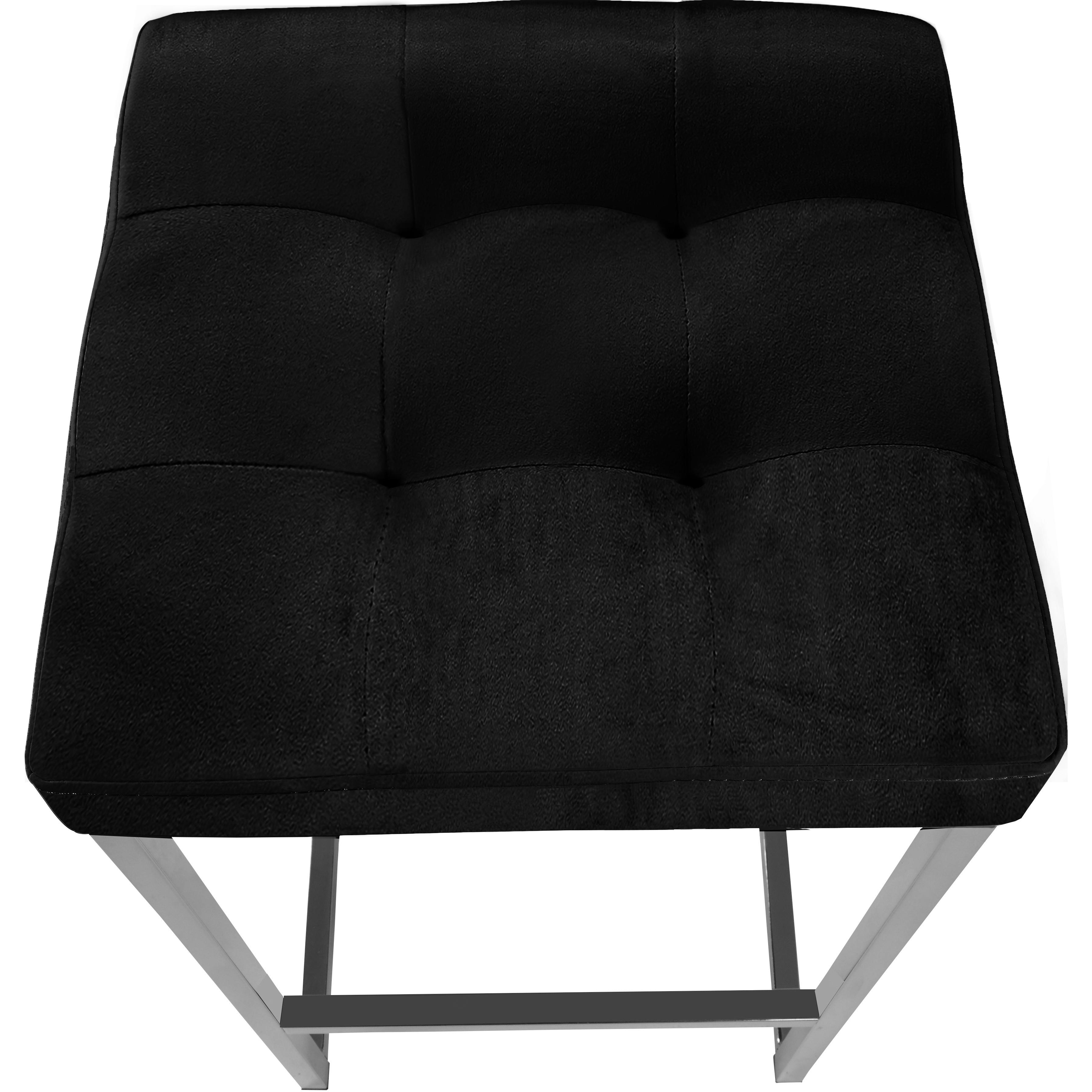 Meridian Nicola Black Velvet Stool