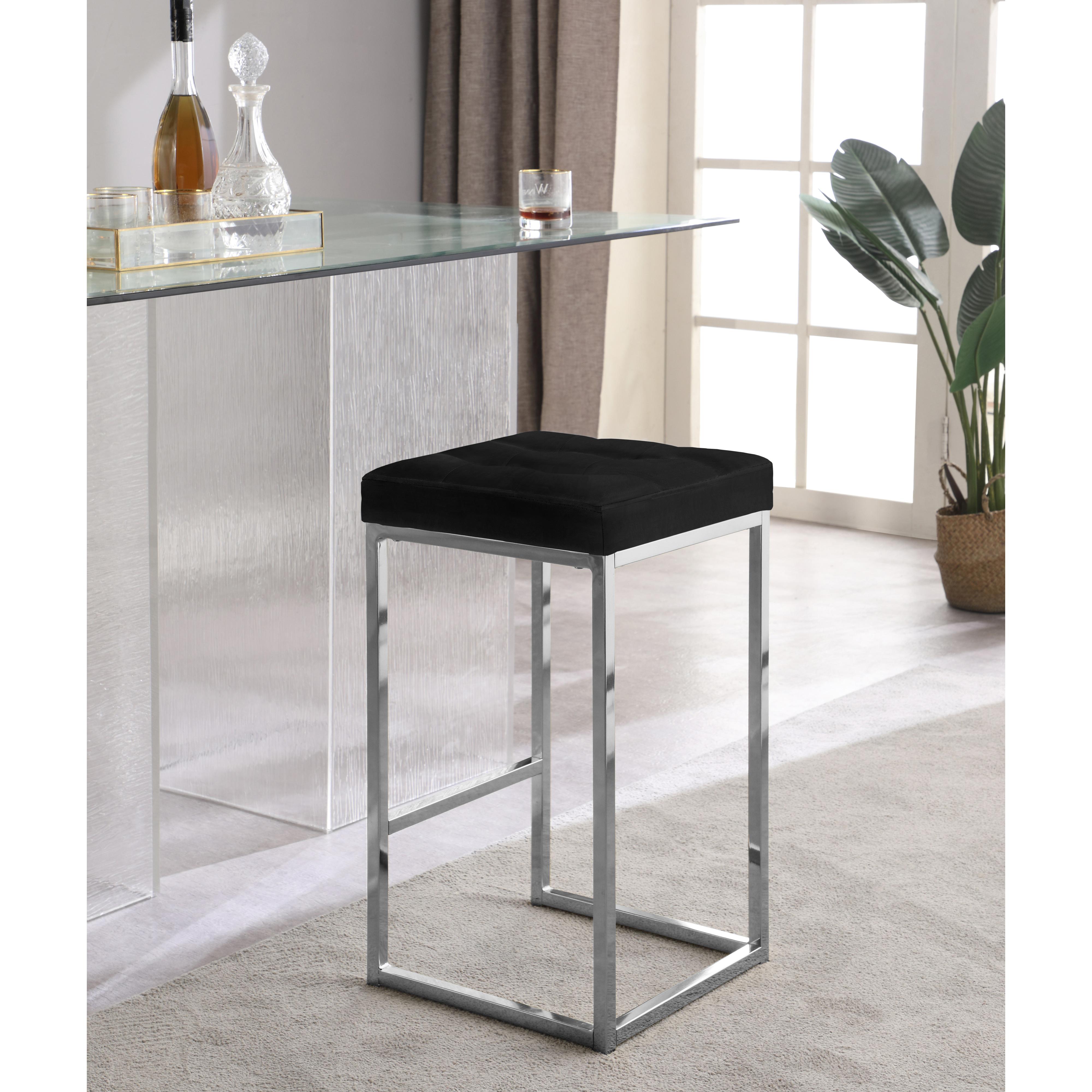 Meridian Nicola Black Velvet Stool
