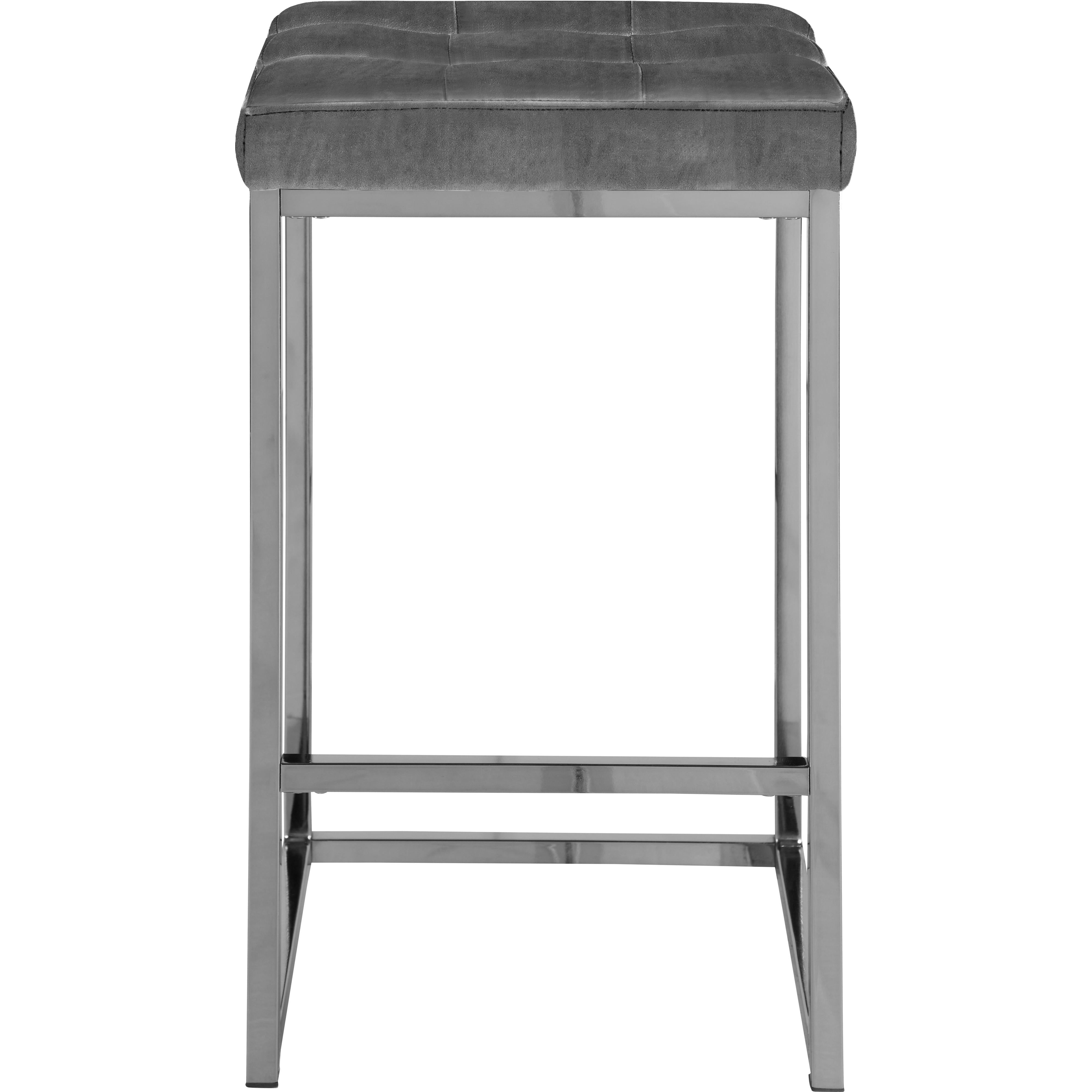 Meridian Nicola Grey Velvet Stool