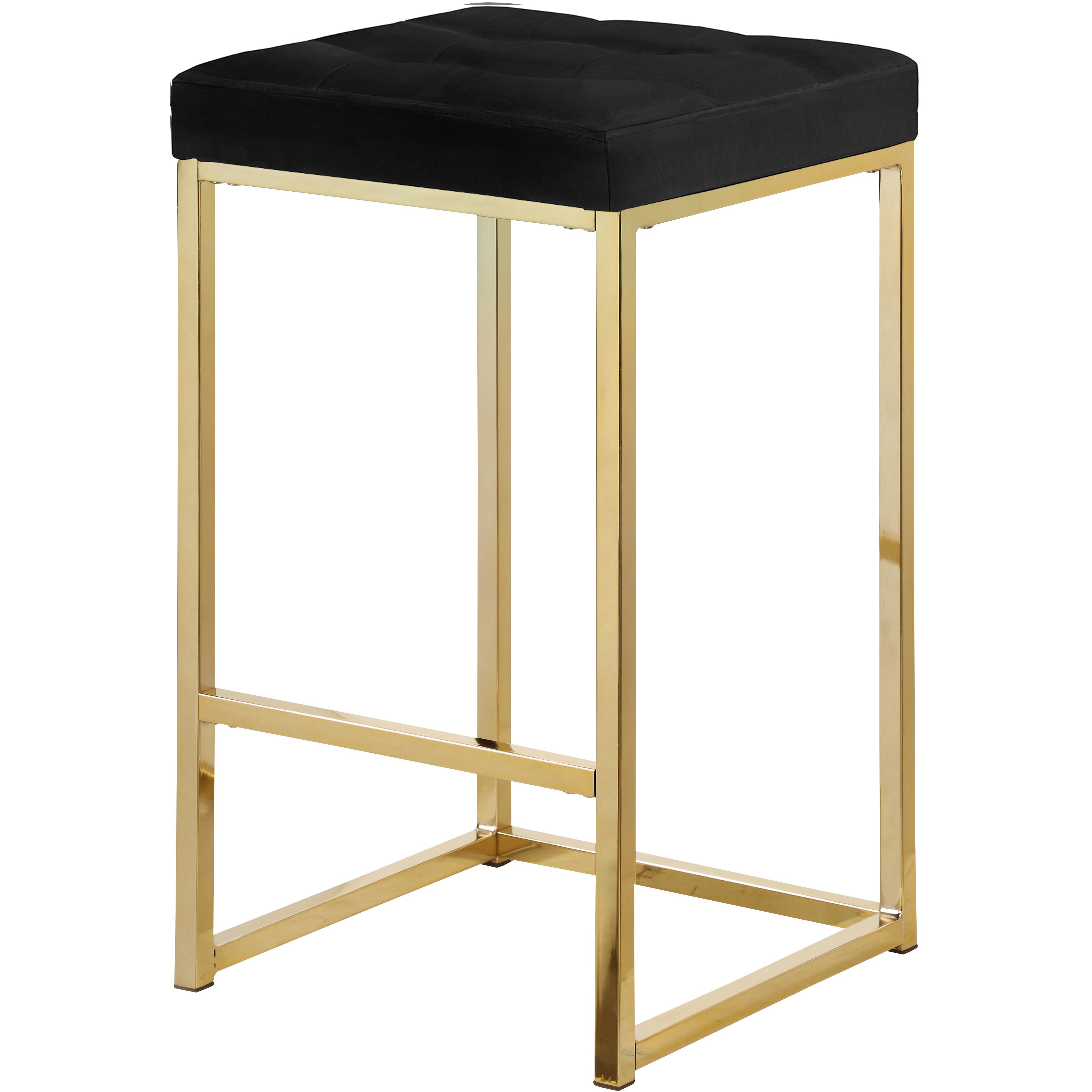 Meridian Nicola Black Velvet Stool