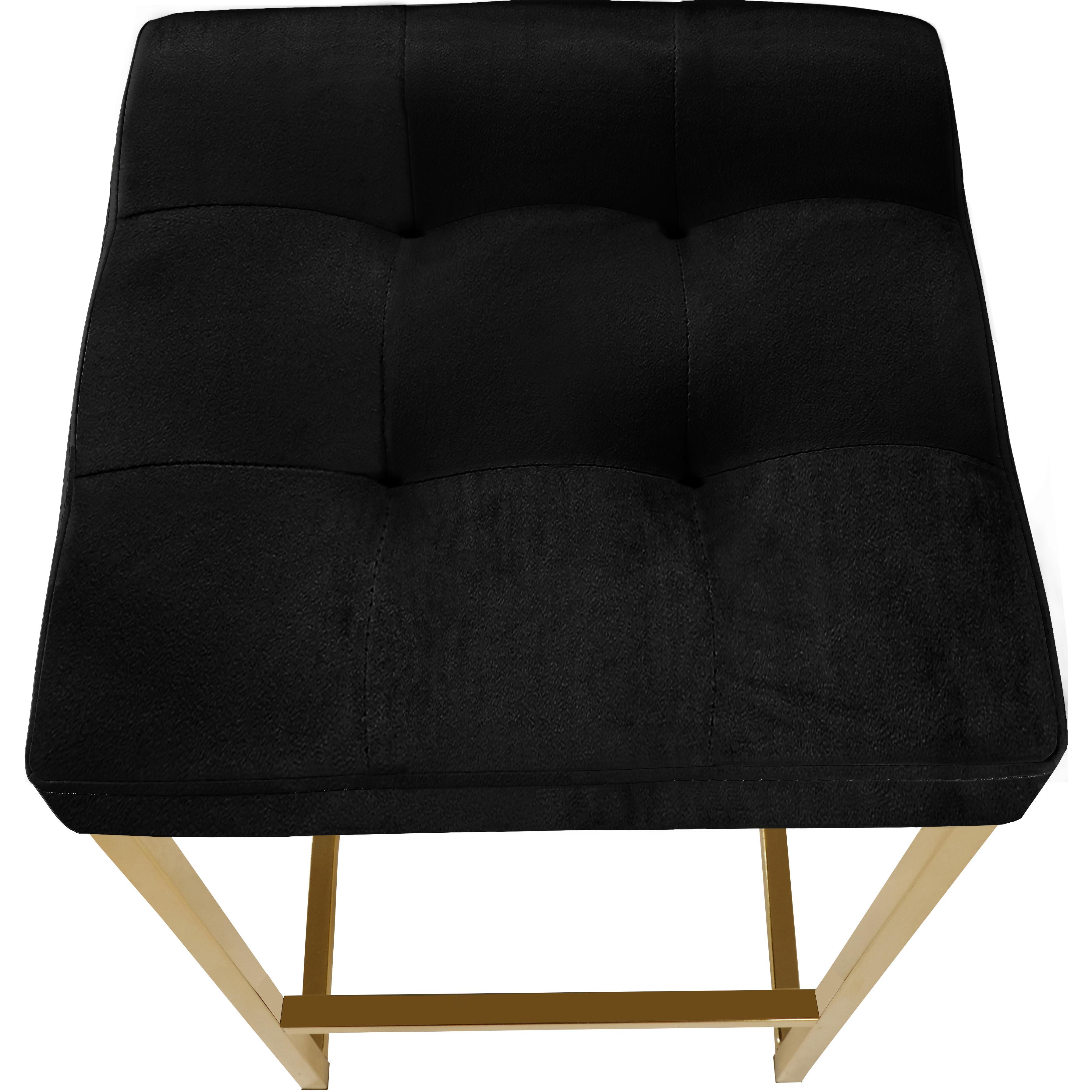 Meridian Nicola Black Velvet Stool