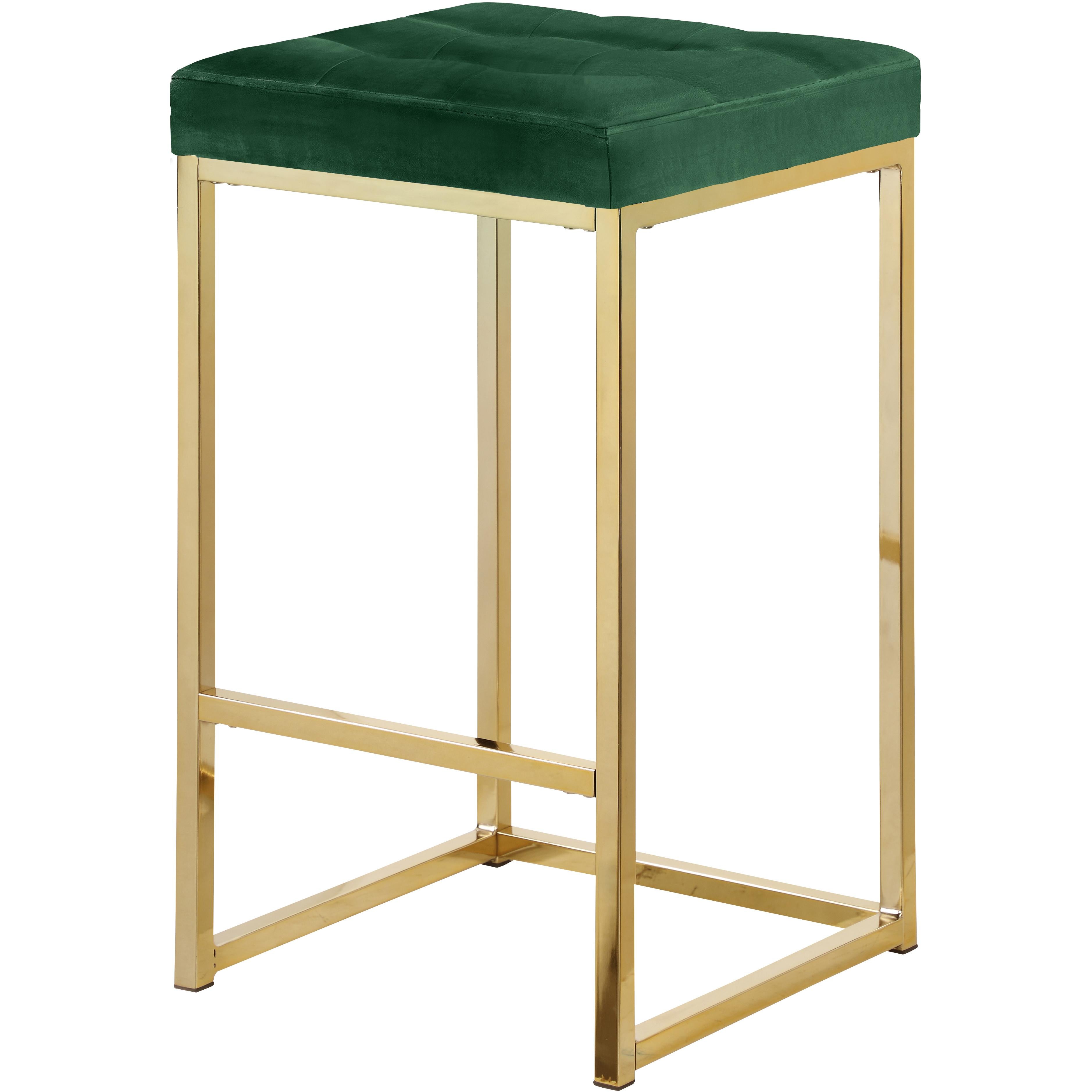 Meridian Nicola Green Velvet Stool