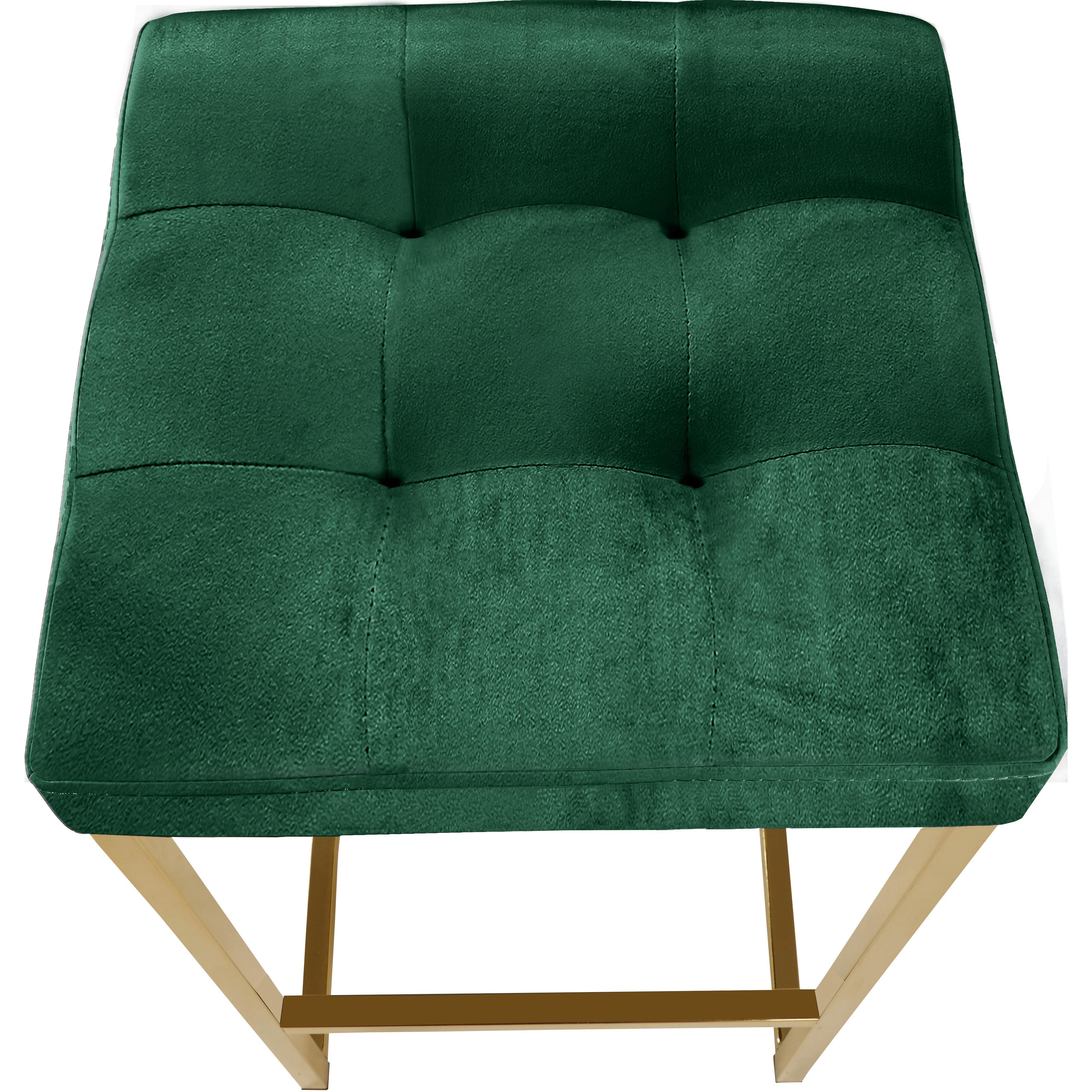 Meridian Nicola Green Velvet Stool