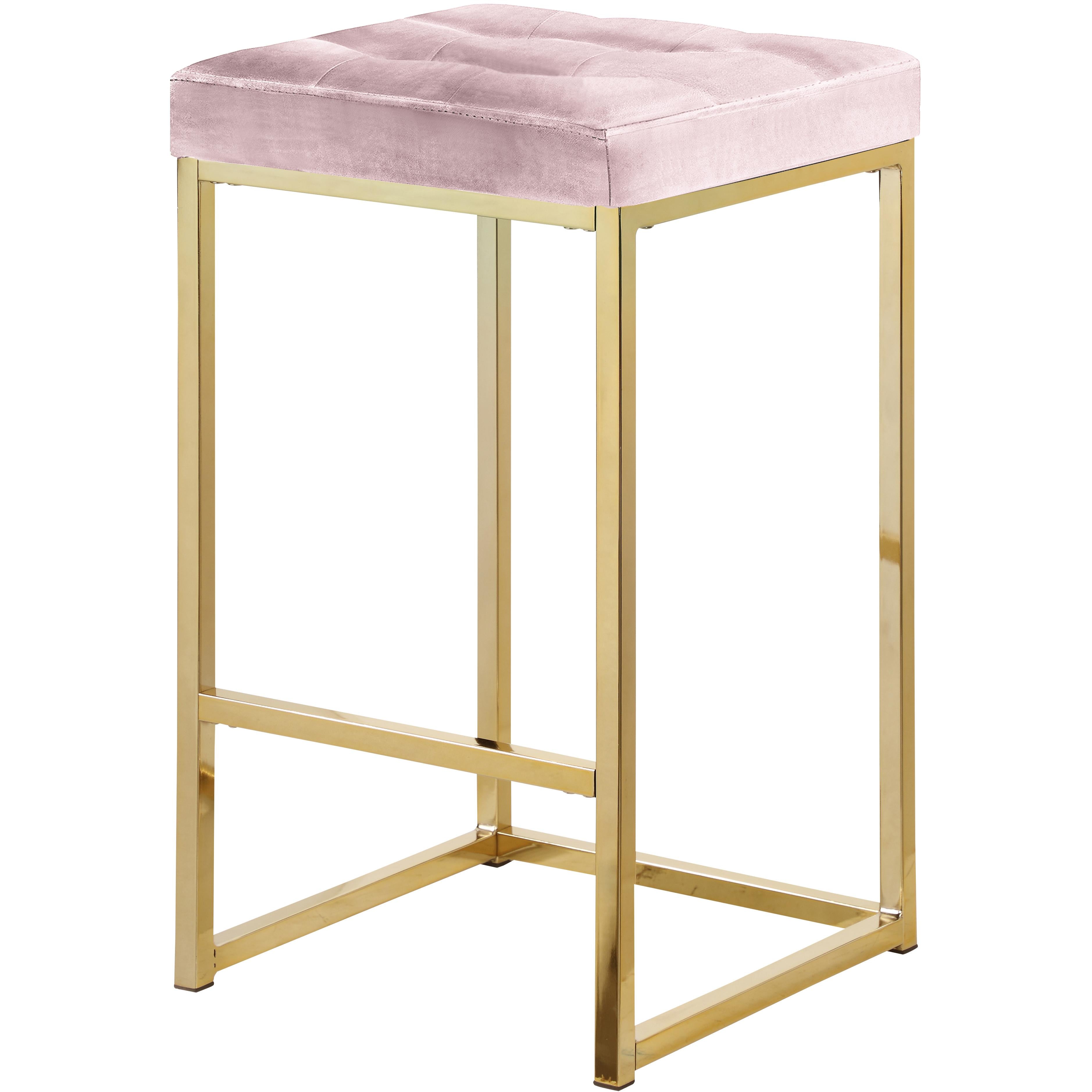 Meridian Nicola Pink Velvet Stool