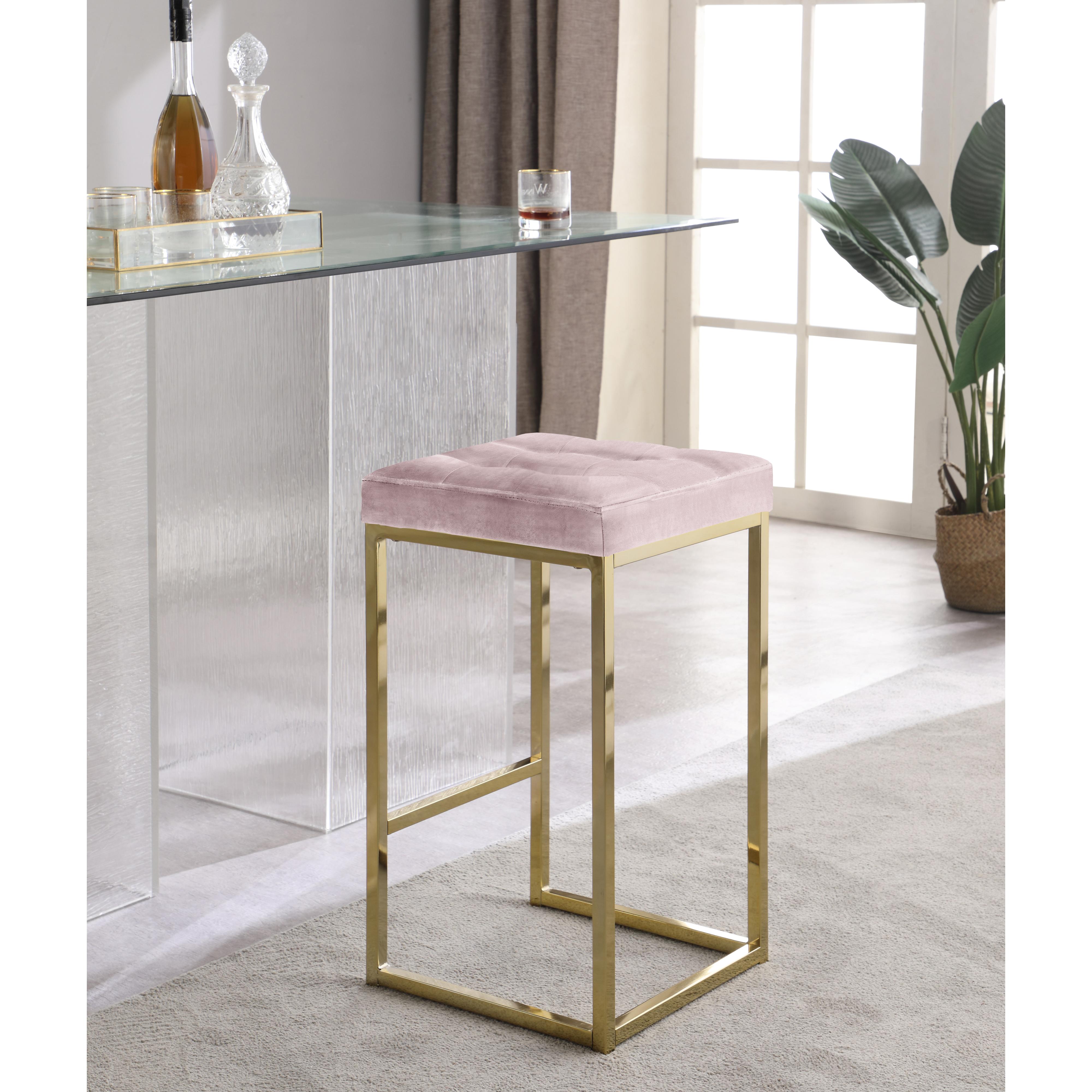 Meridian Nicola Pink Velvet Stool