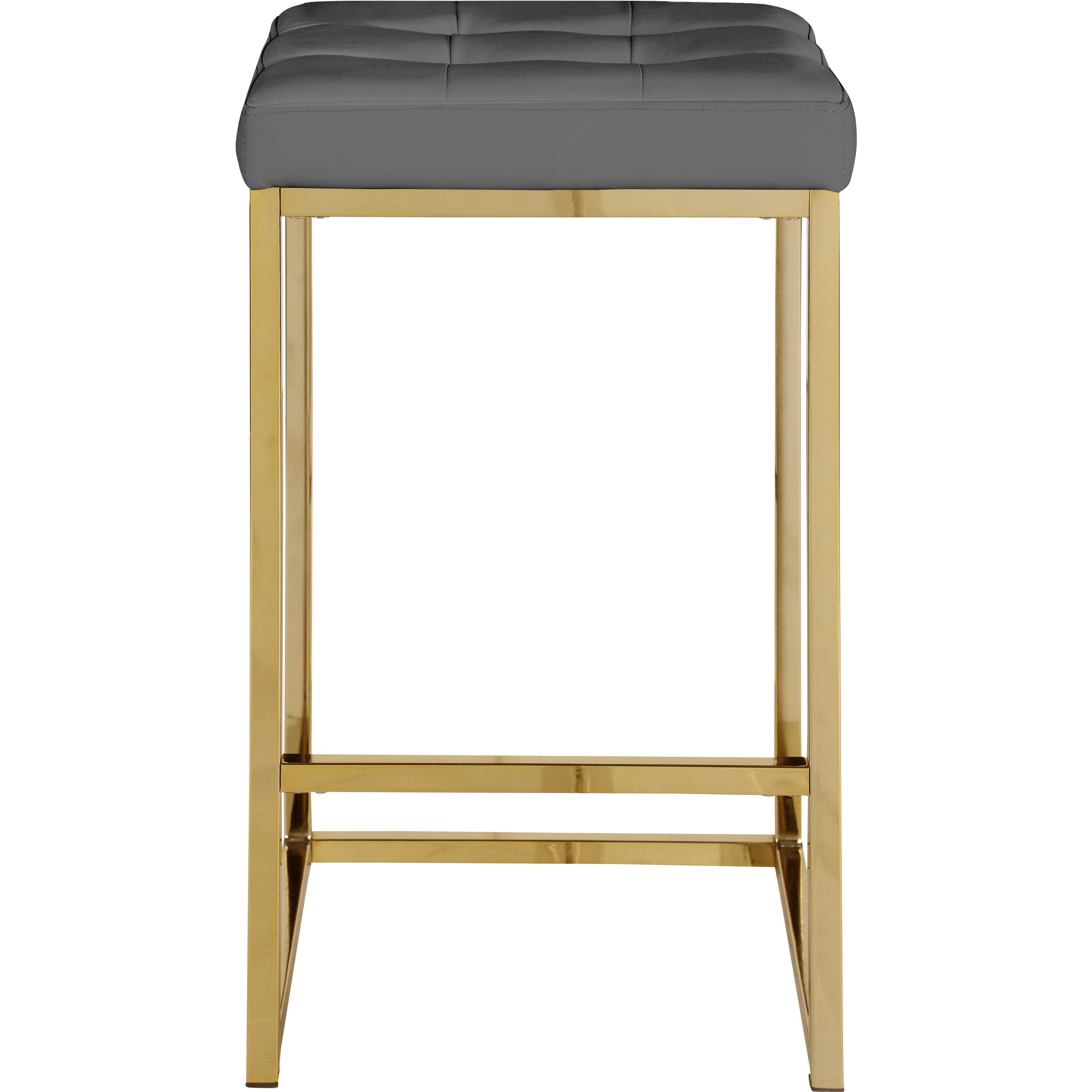 Meridian Nicola Grey Vegan Leather Stool