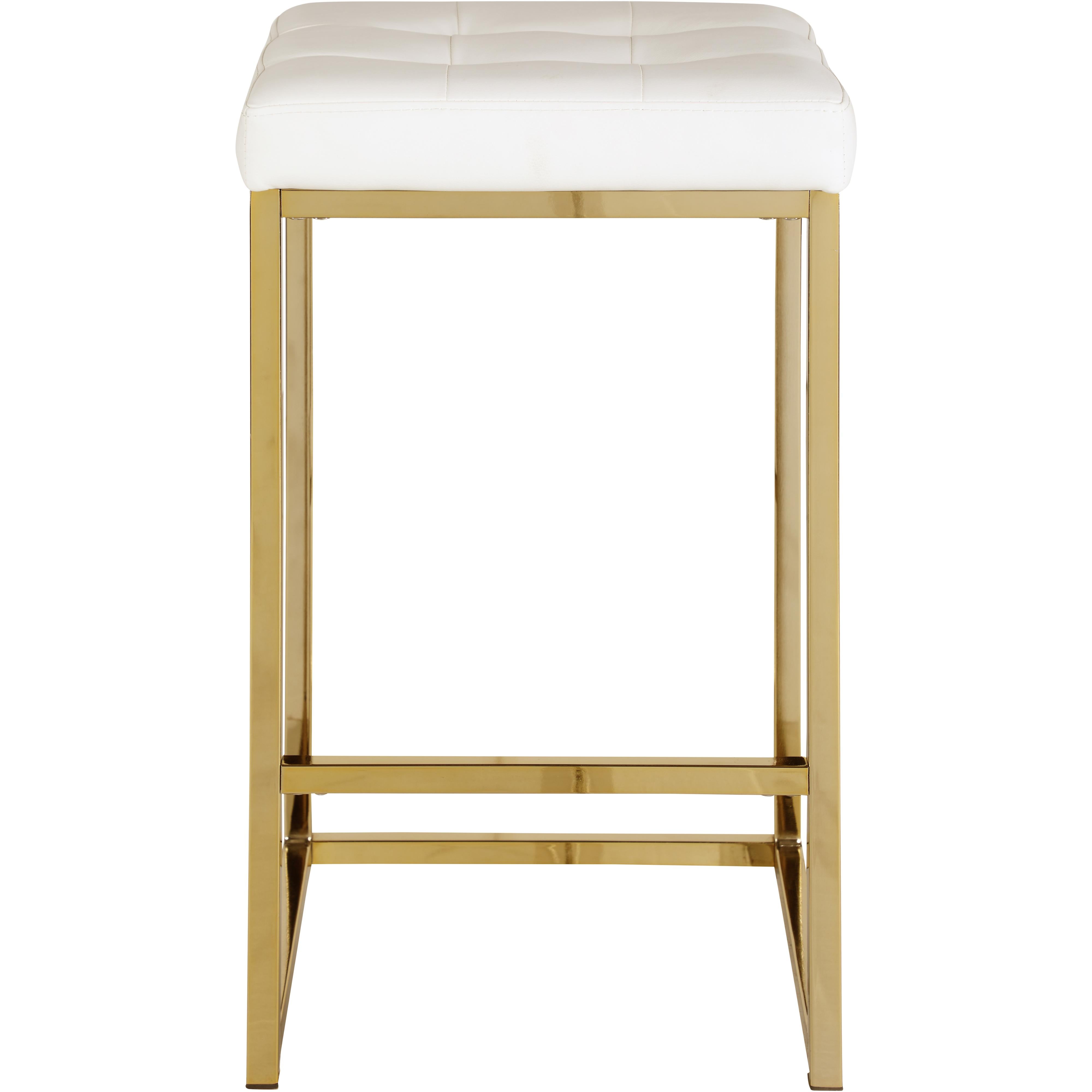 Meridian Nicola White Vegan Leather Stool