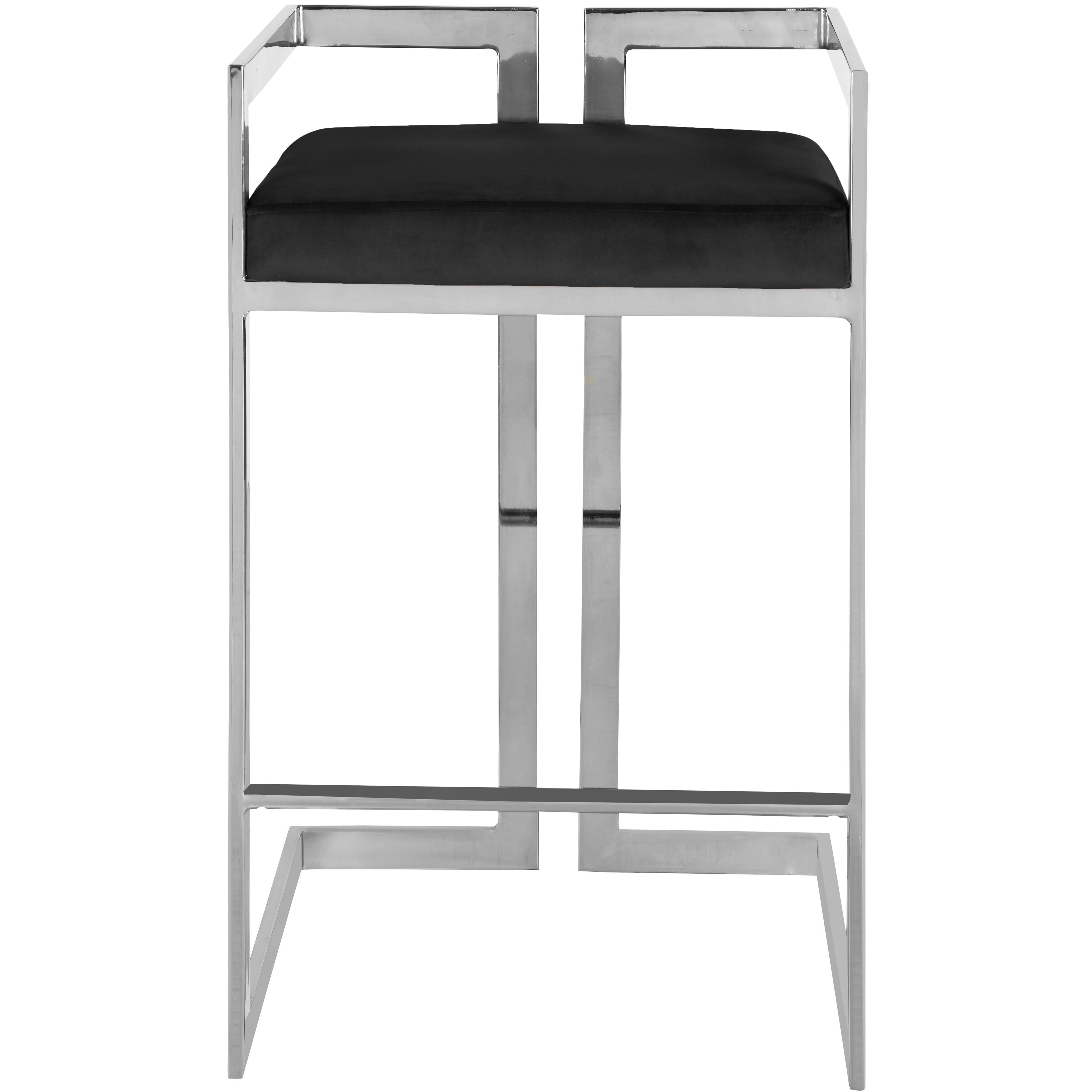 Meridian Ezra Black Velvet Stool