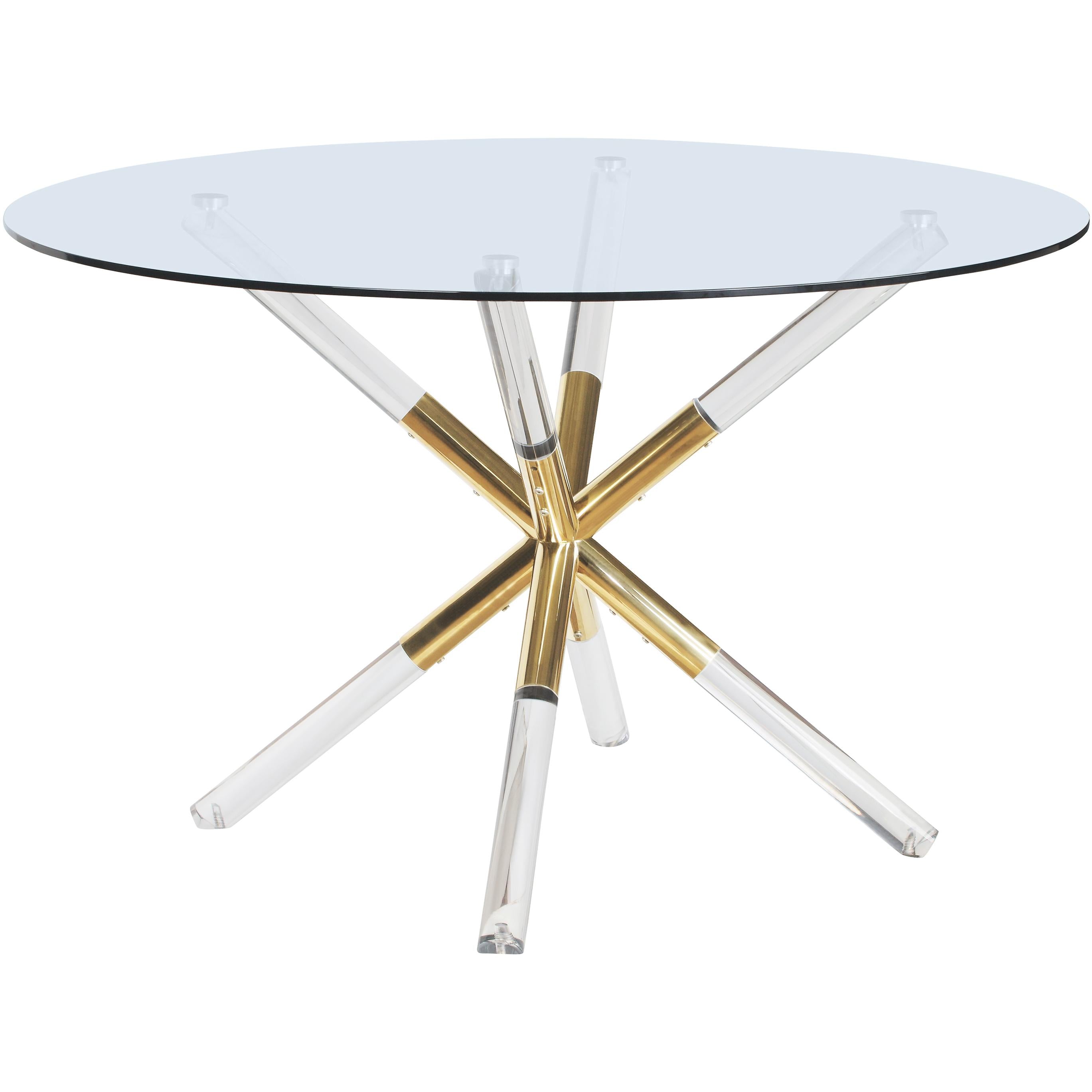 Meridian Mercury Acrylic/Gold Dining Table