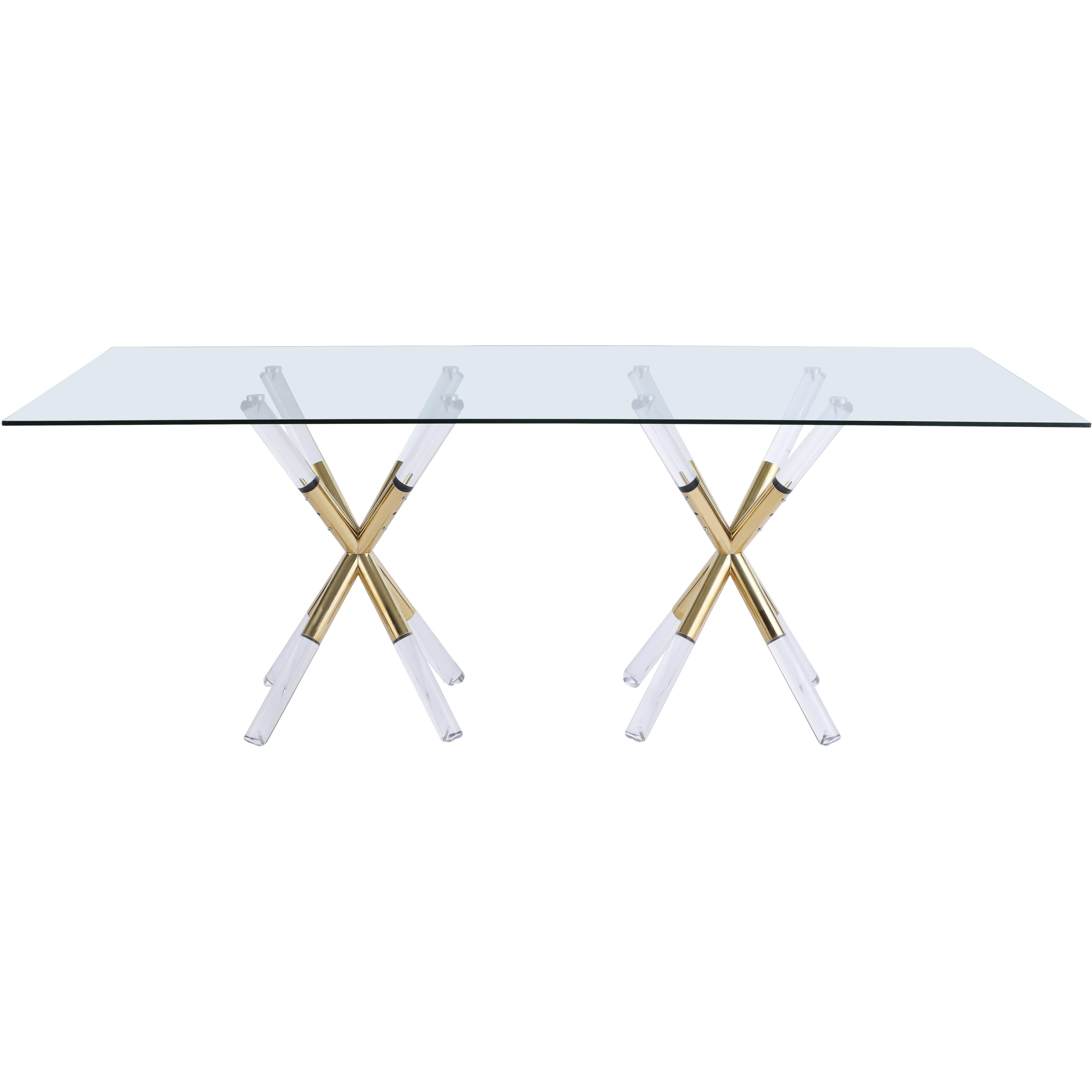 Meridian Mercury Acrylic/Gold Dining Table