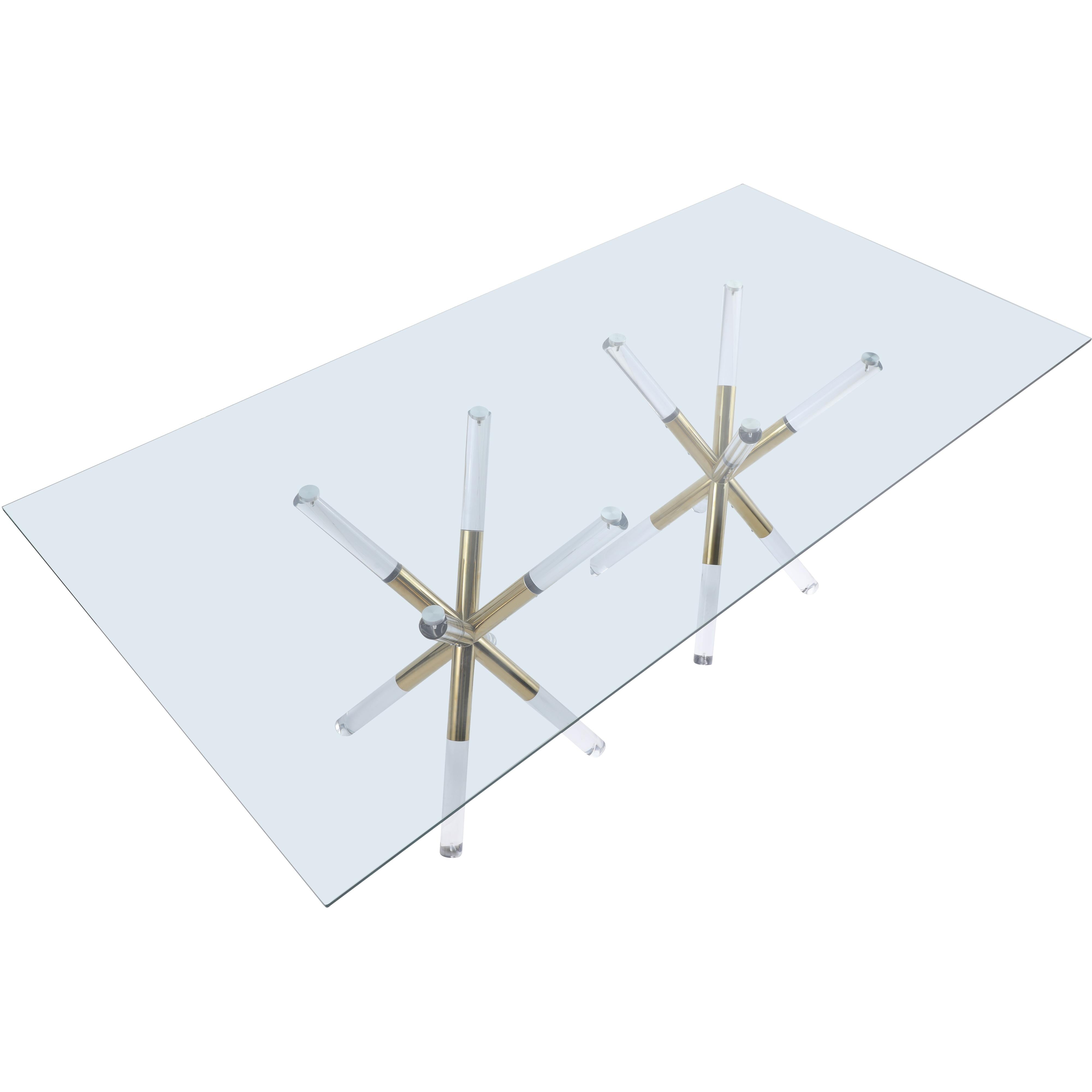 Meridian Mercury Acrylic/Gold Dining Table