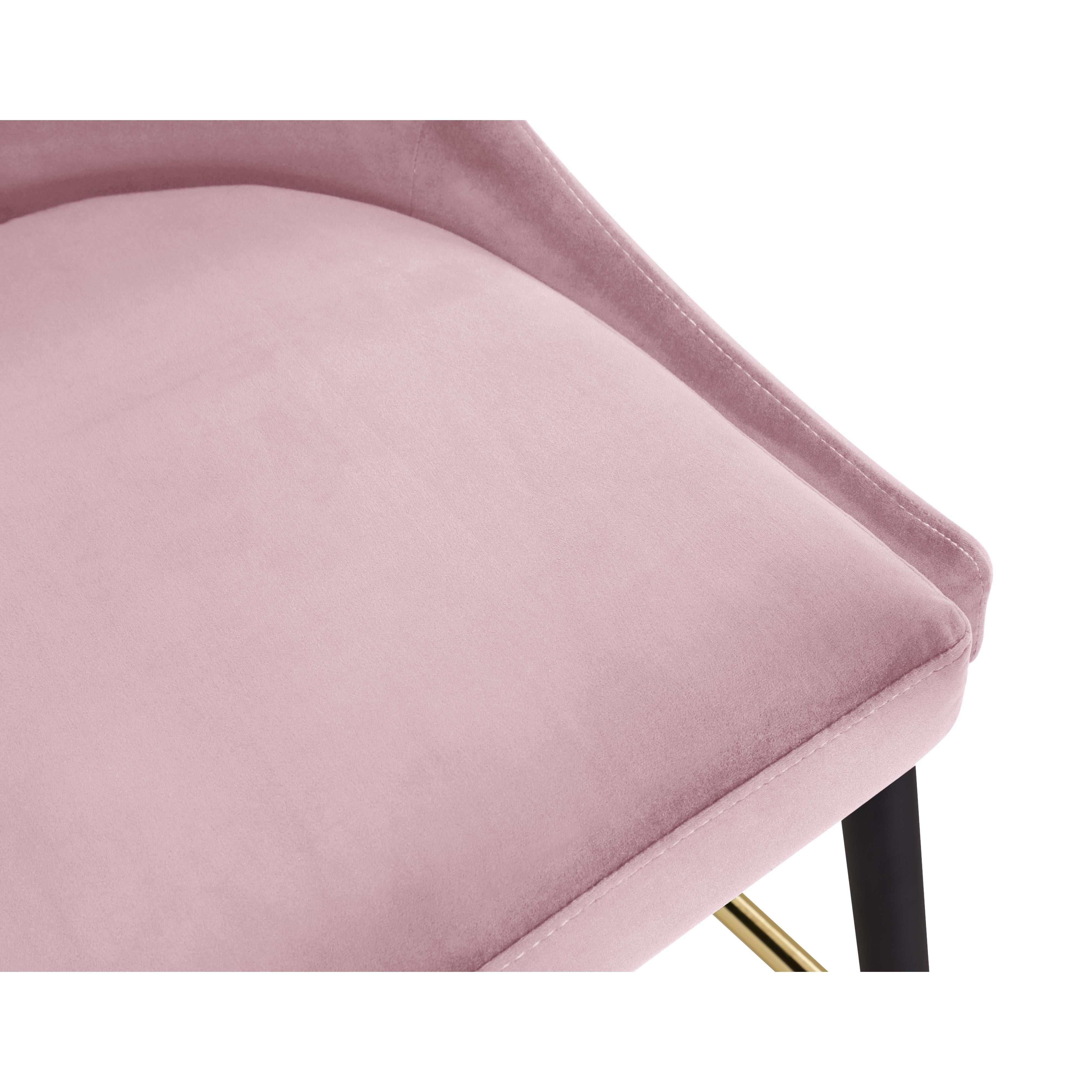 Meridian Sleek Pink Velvet Stool