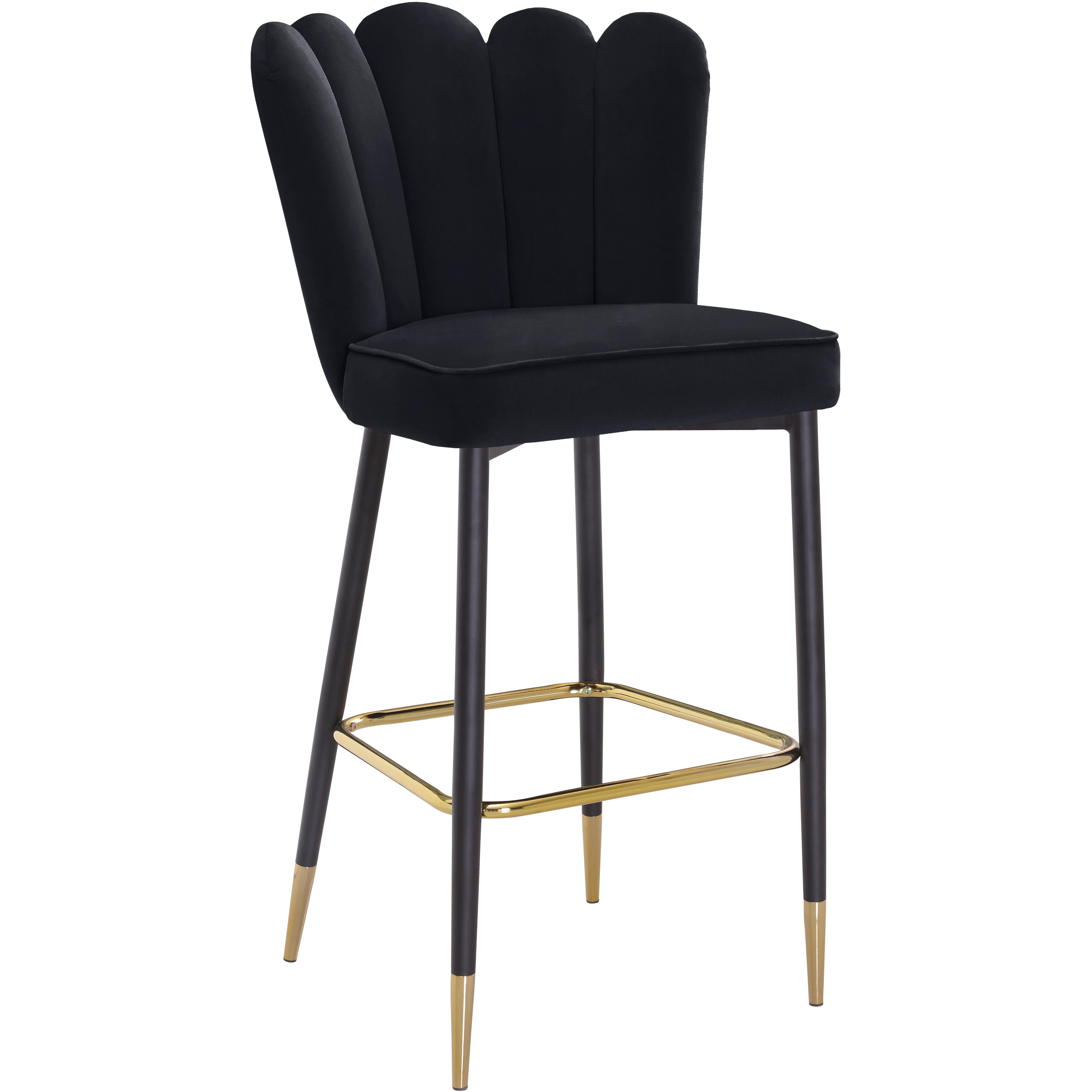 Meridian Lily Black Velvet Stool