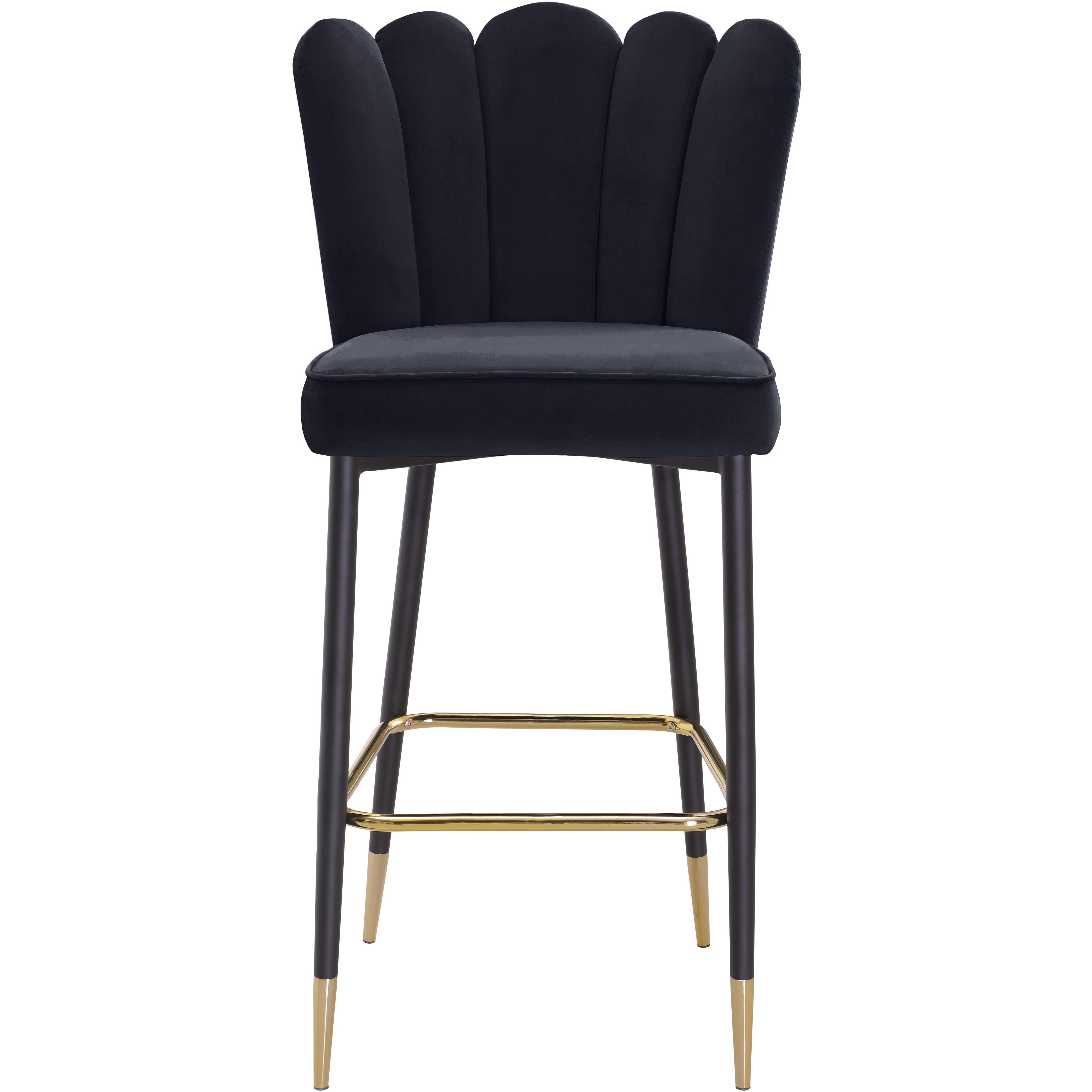 Meridian Lily Black Velvet Stool