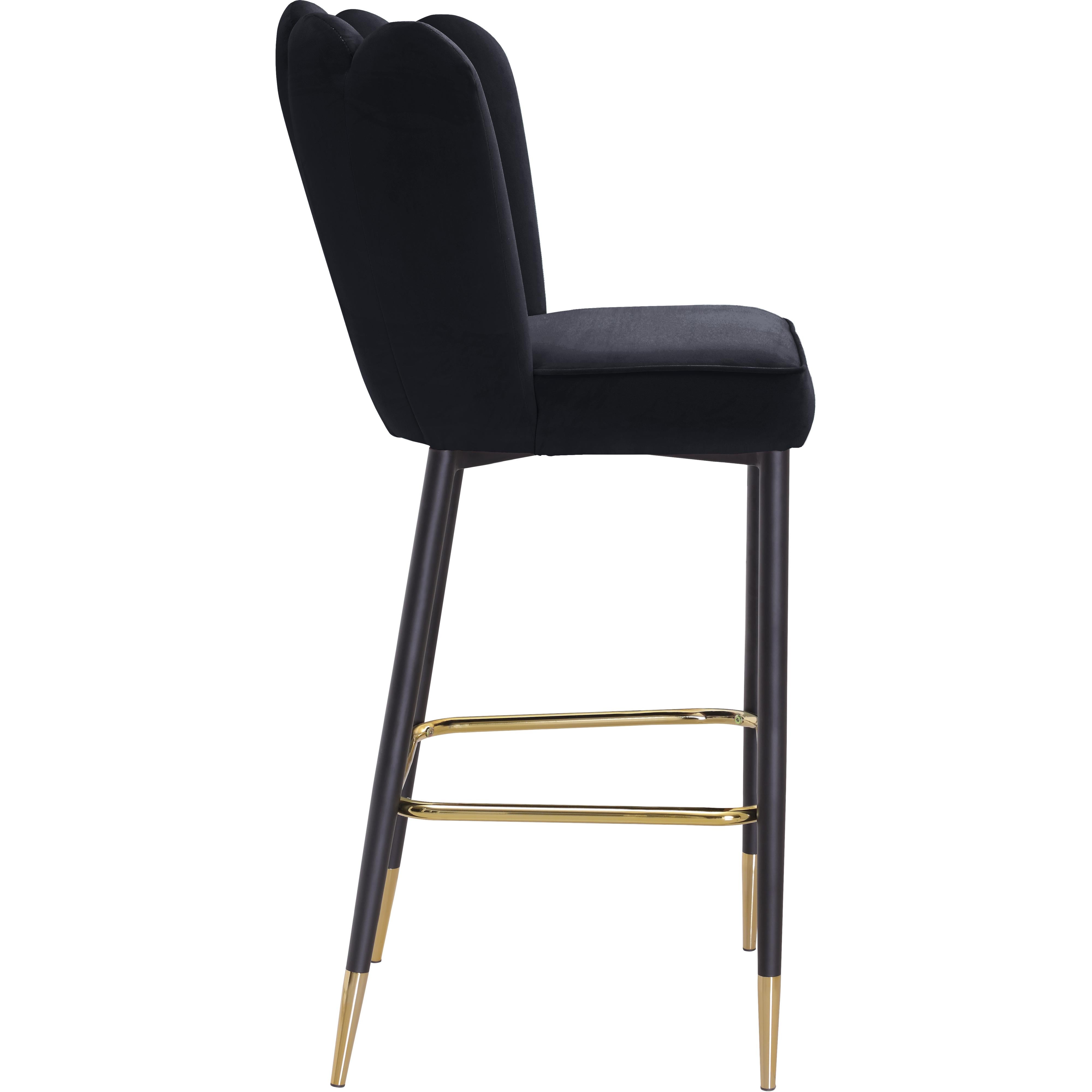 Meridian Lily Black Velvet Stool
