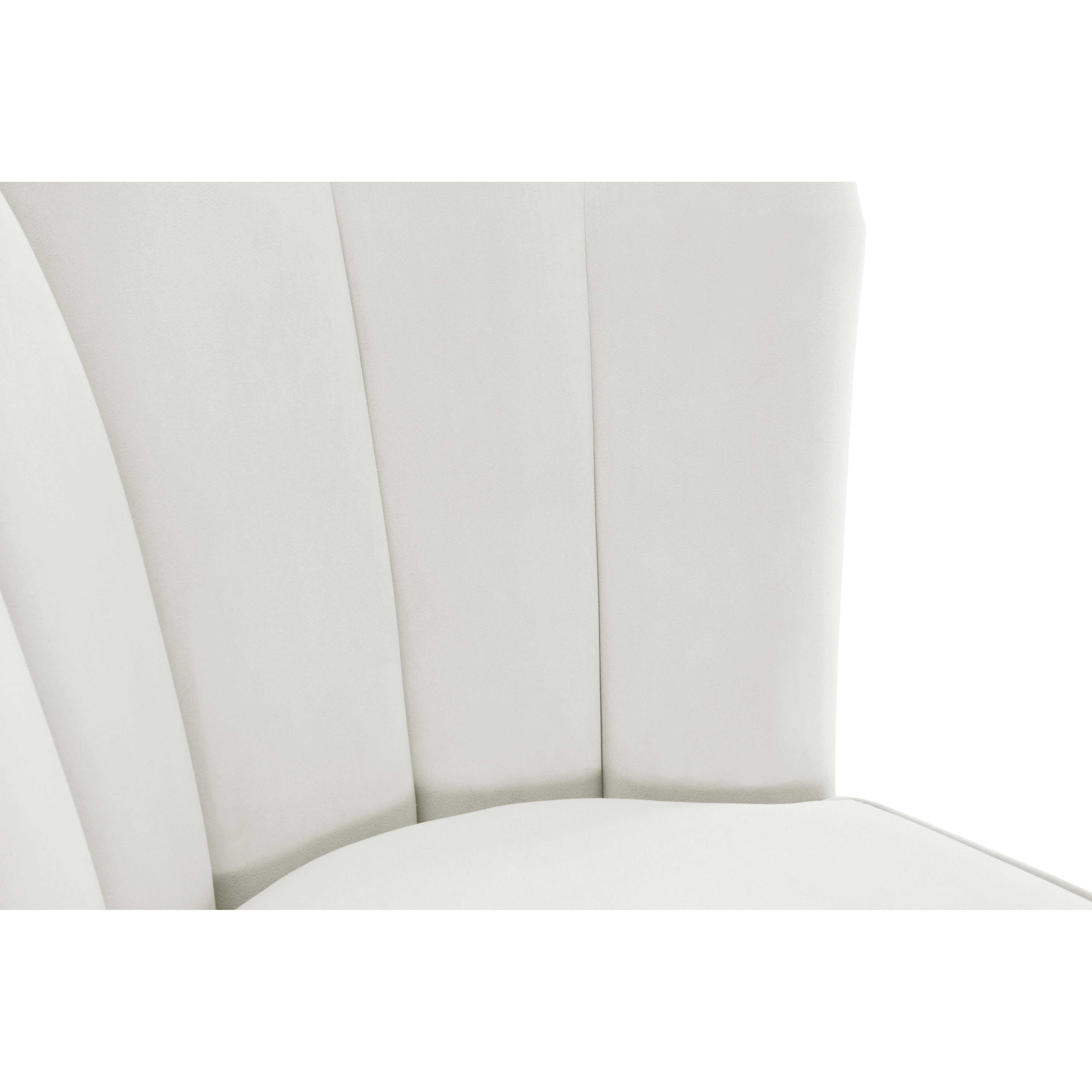 Meridian Lily Cream Velvet Stool